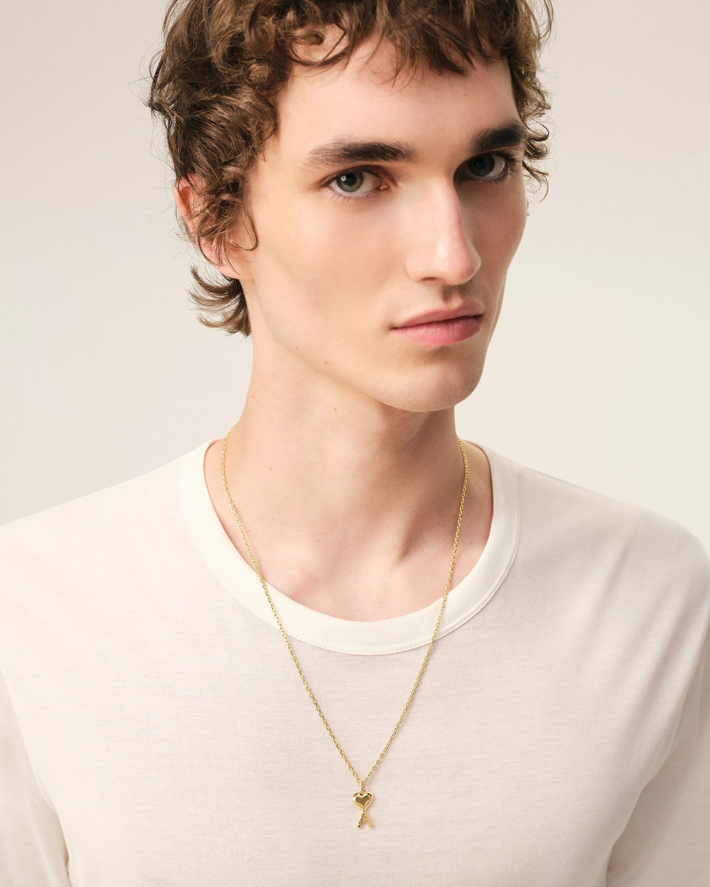 Collier Martelé Fin Doré Ami De Coeur en Laiton - Image 2