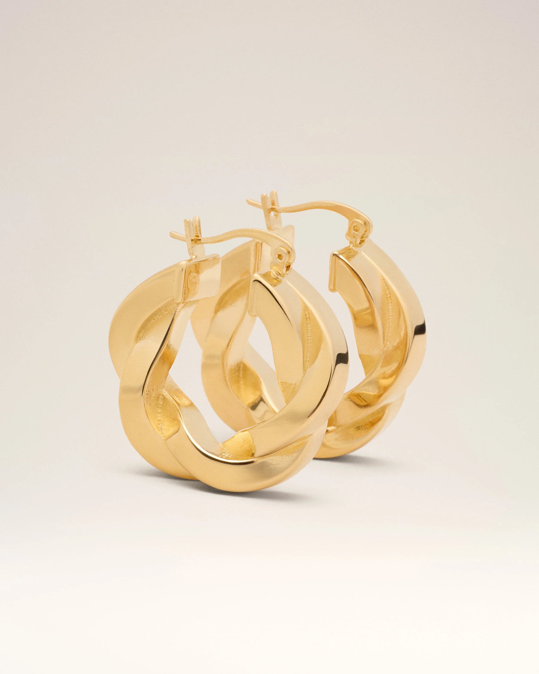 Boucles d'Oreilles Tresse Dorées en Laiton