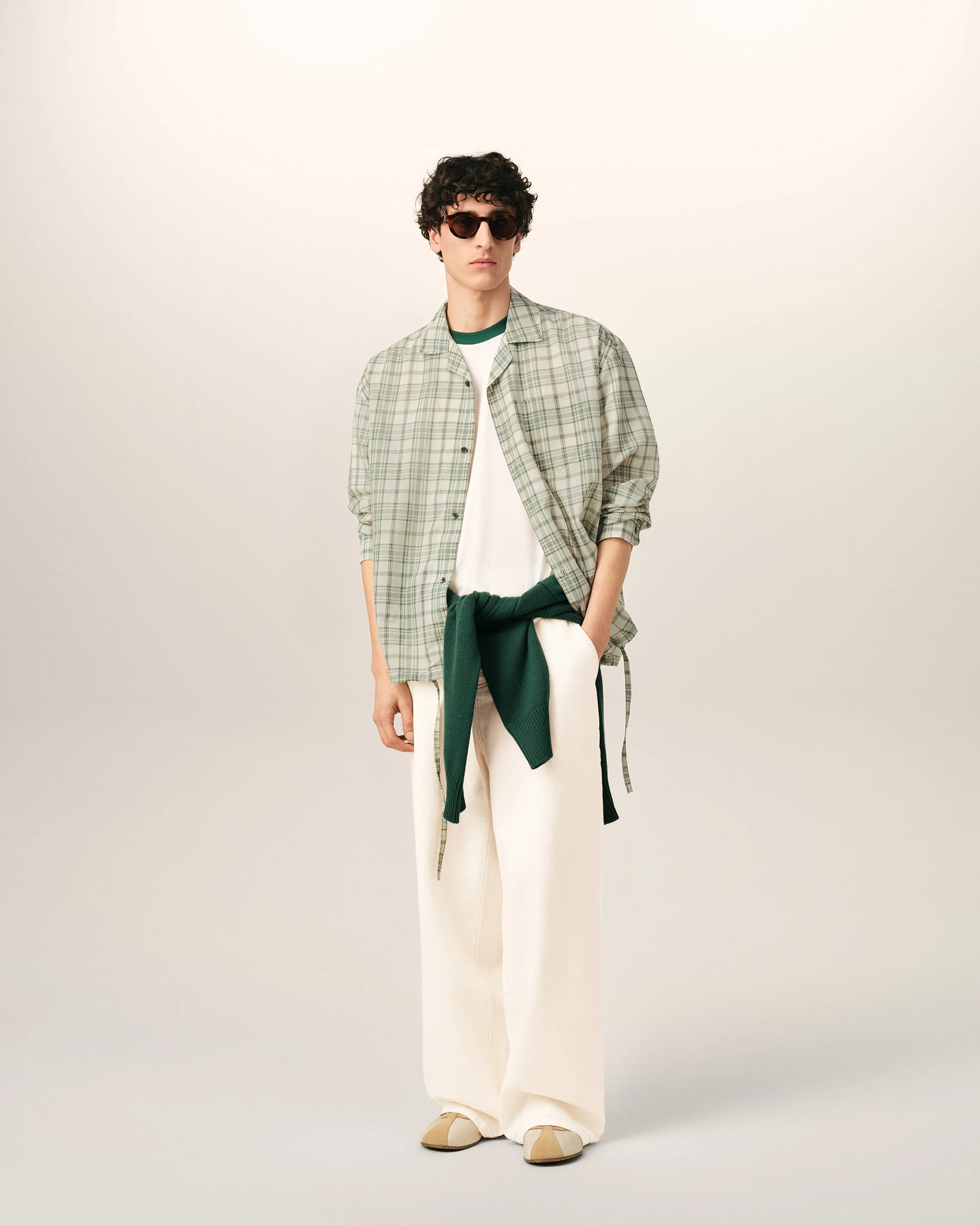 Chemise Boxy Verte À Carreaux En Coton - Image 3