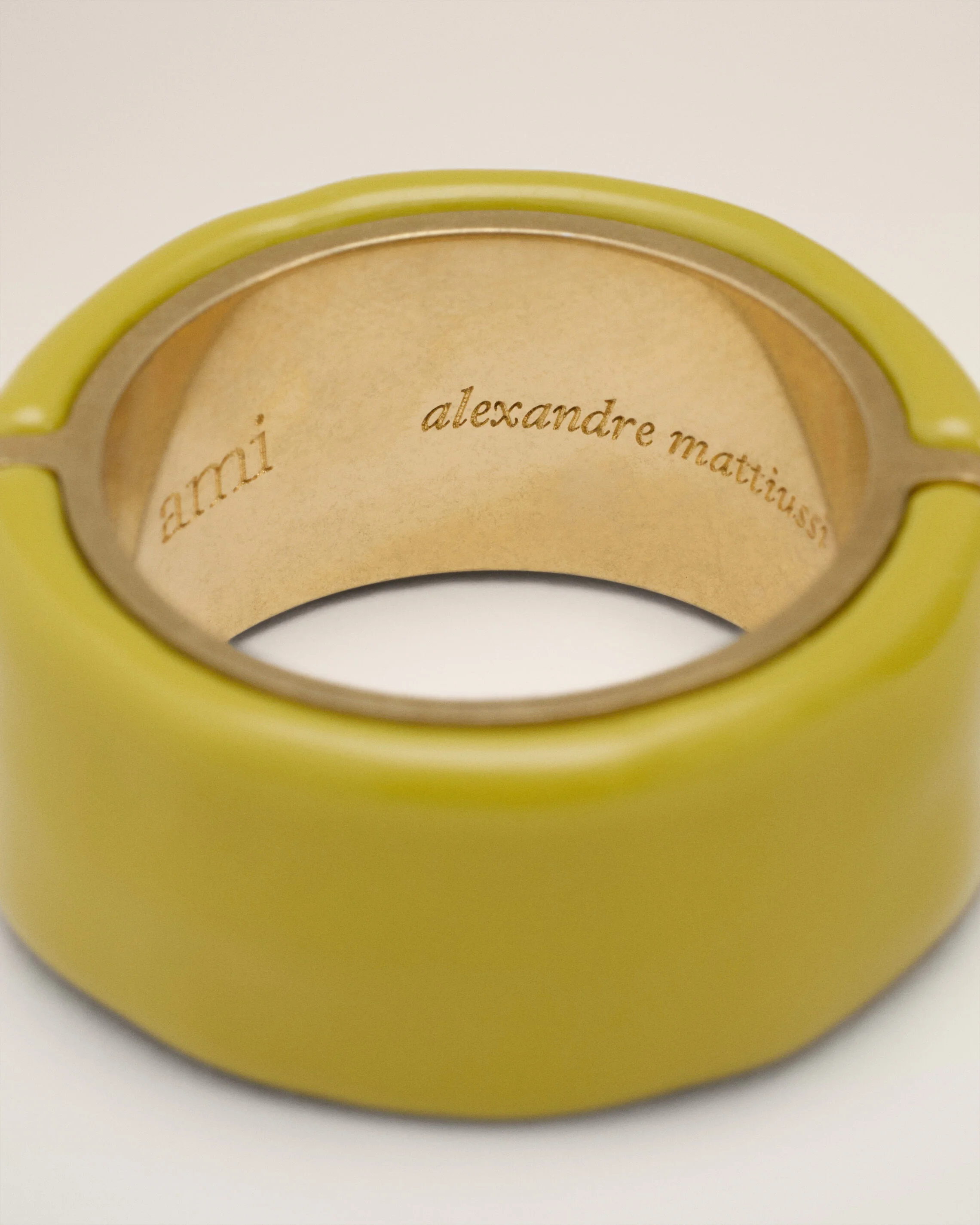 Bague Verte Laquée Emaillée En Laiton - Image 3