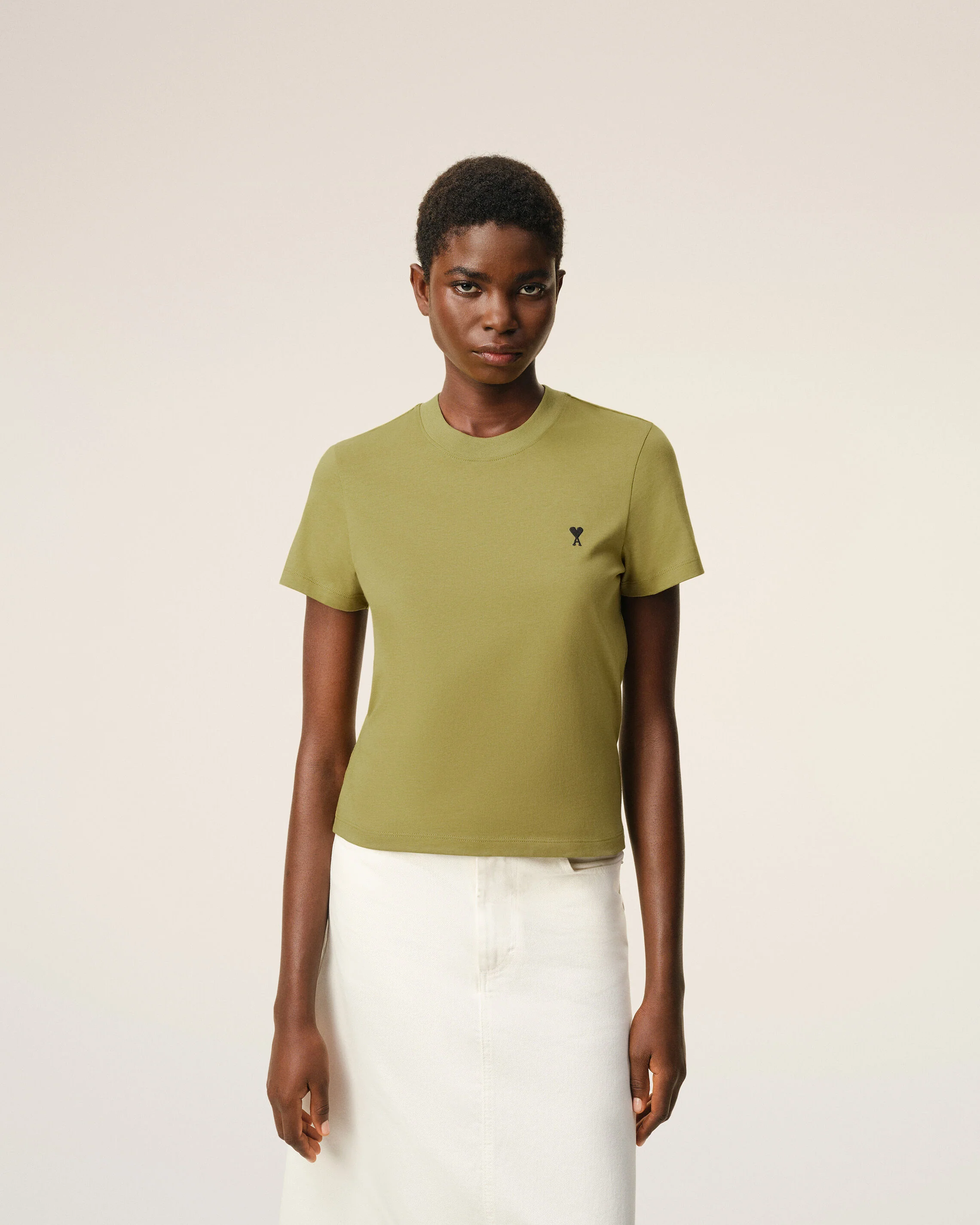T-shirt Vert Ami De Coeur Court en Coton - Image 3