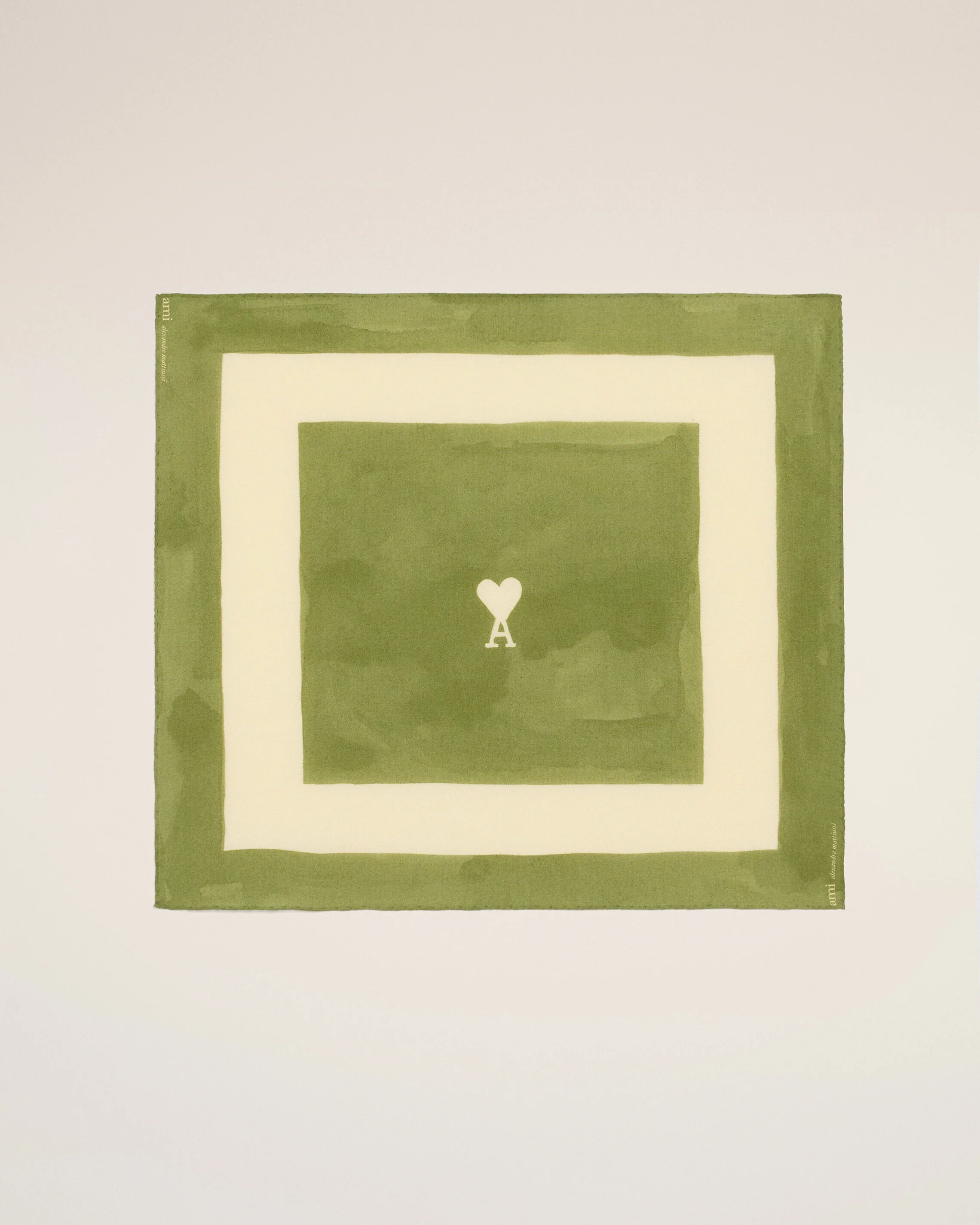 Foulard Vert Ami De Coeur Imprimé en Coton