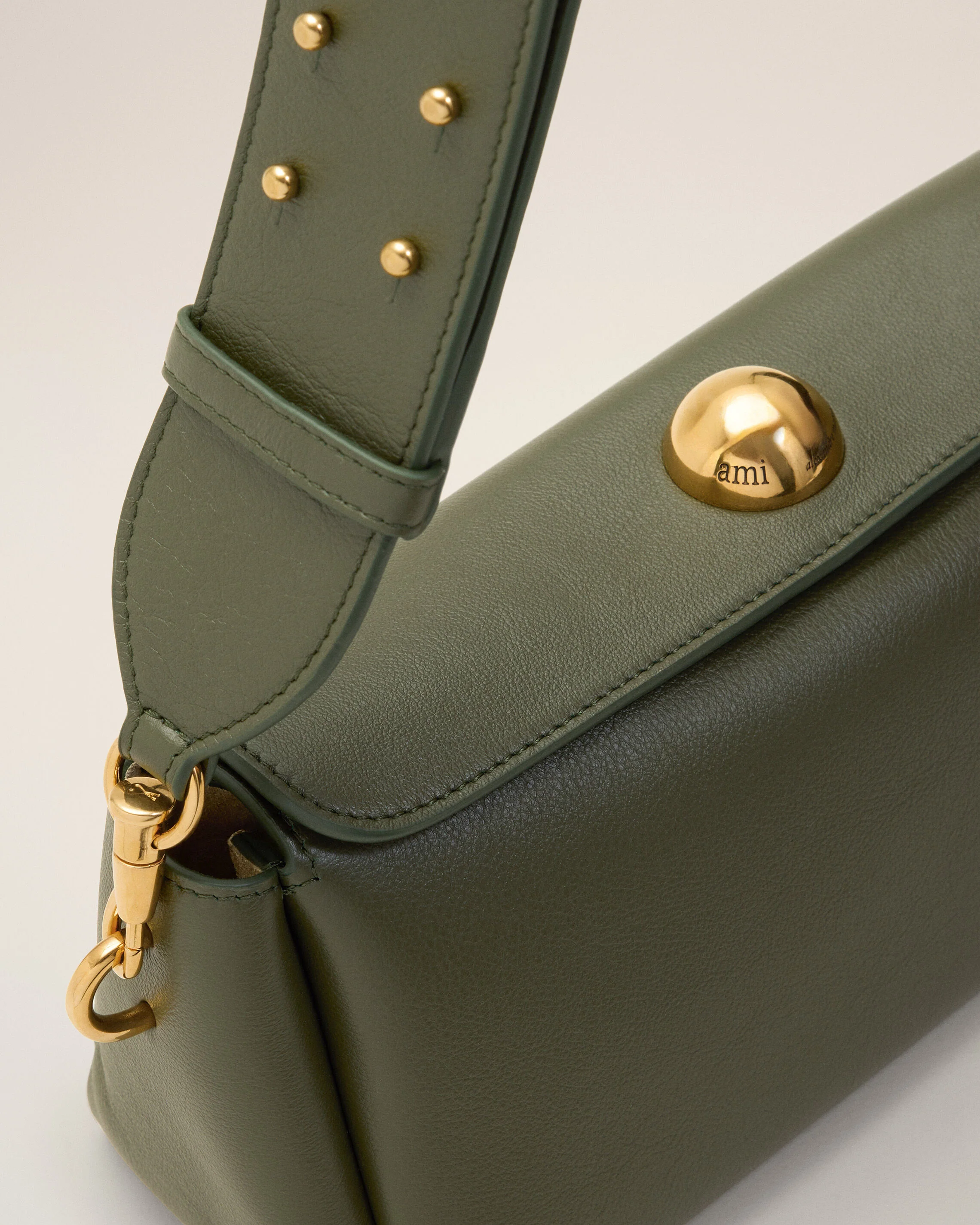Sac Carrousel Vert en Cuir De Veau - Image 6