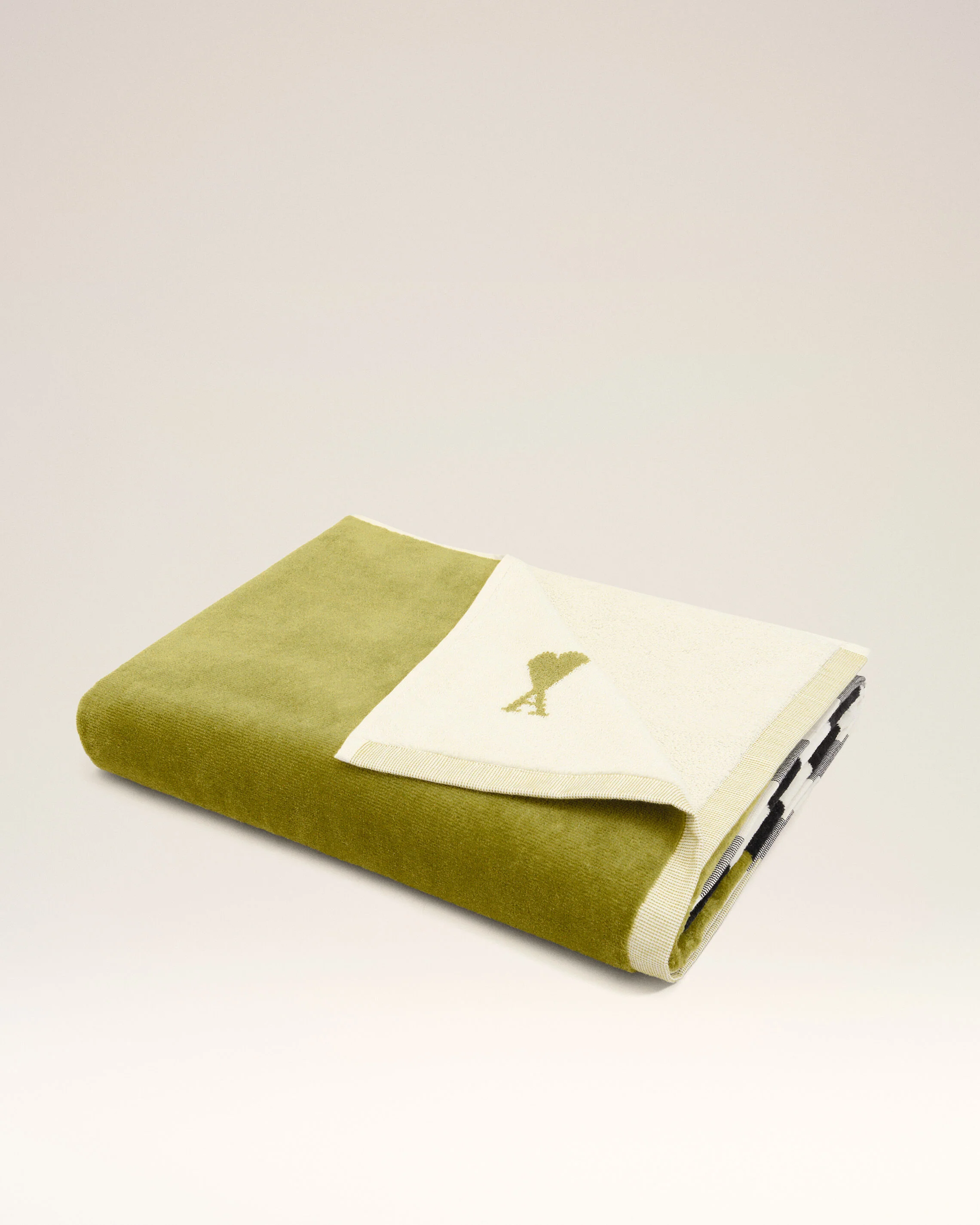 Serviette Verte Bicolore Ami De Coeur en Coton