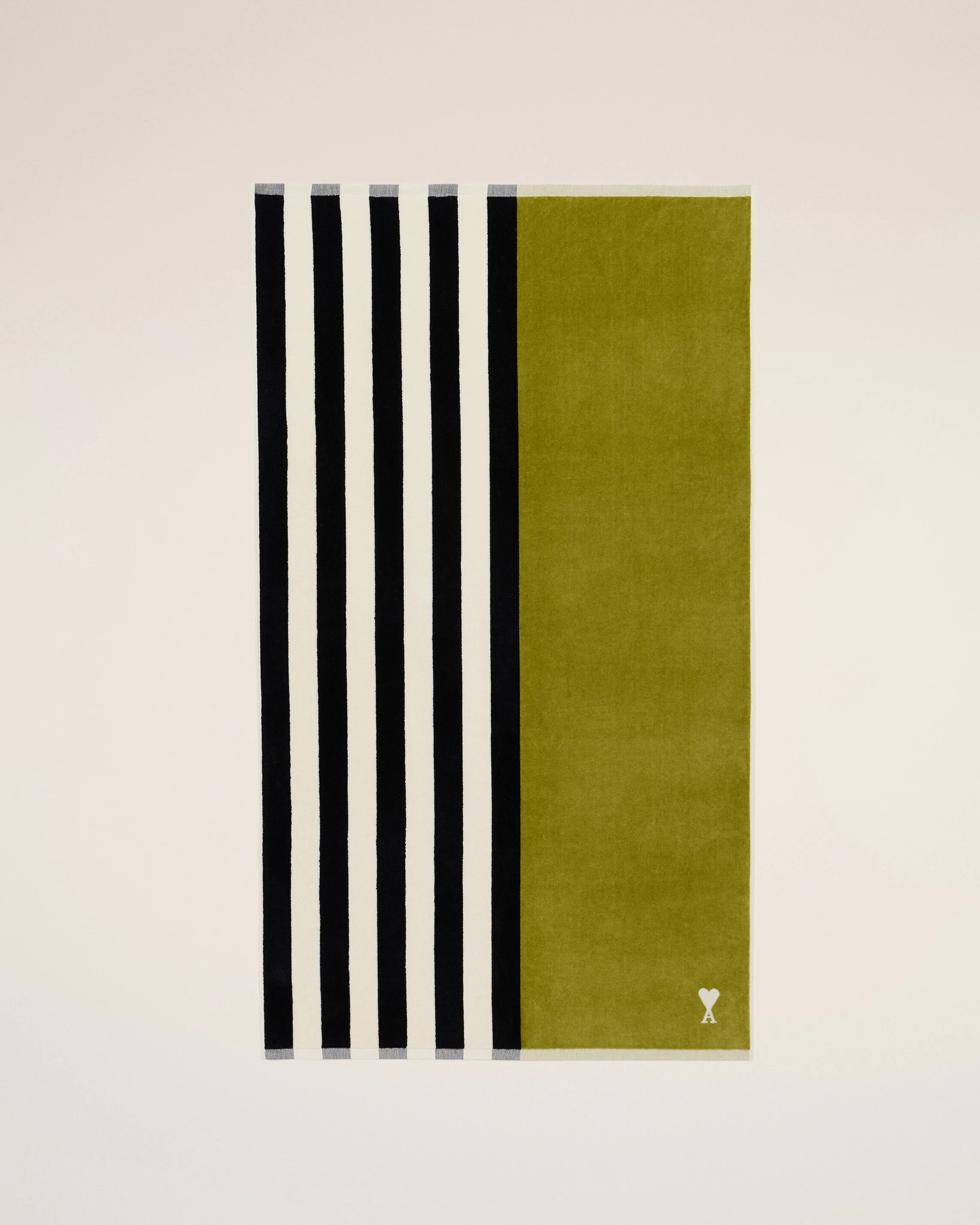Serviette Verte Bicolore Ami De Coeur en Coton - Image 5