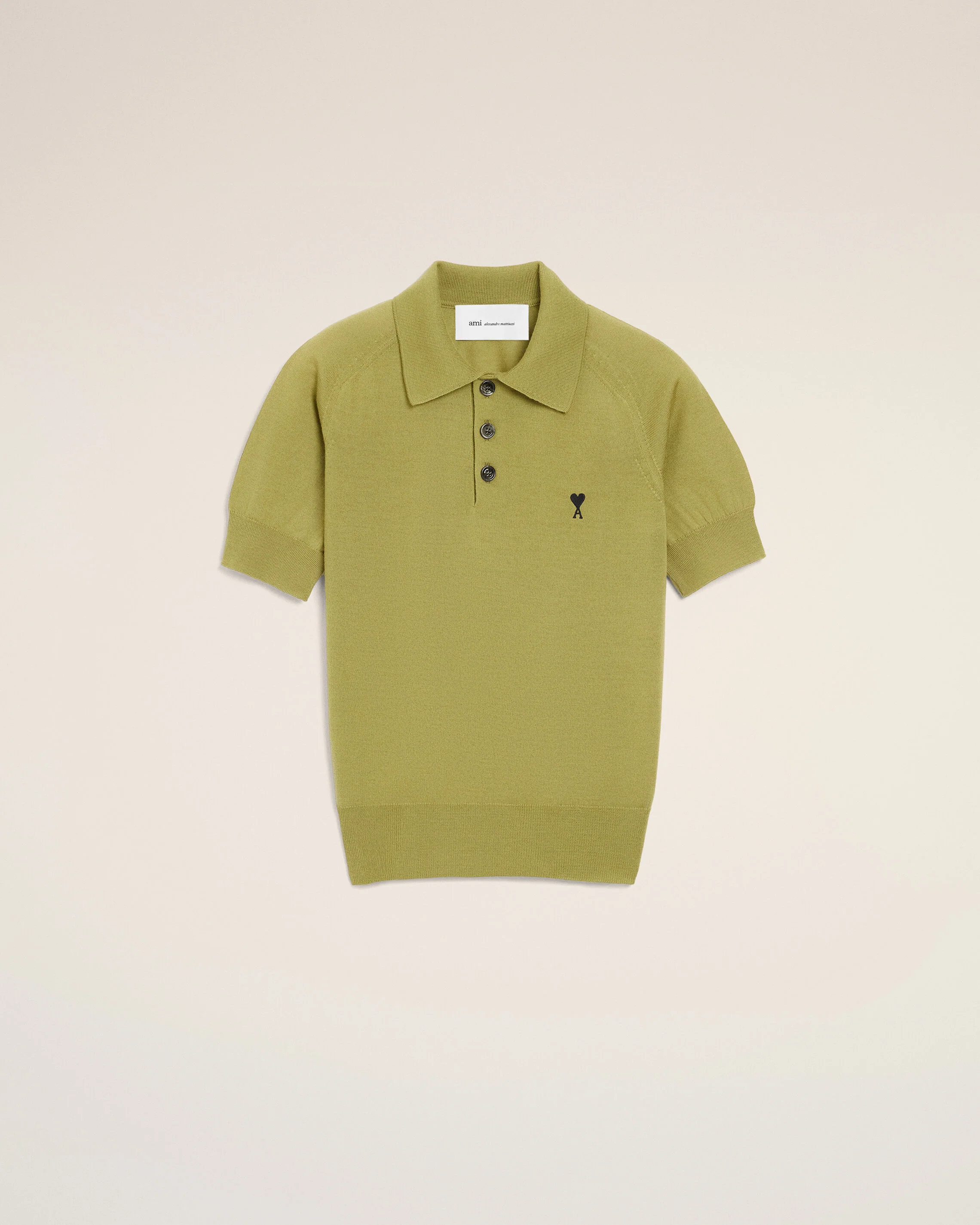 Polo Vert Manches Courtes Ami De Coeur en Laine