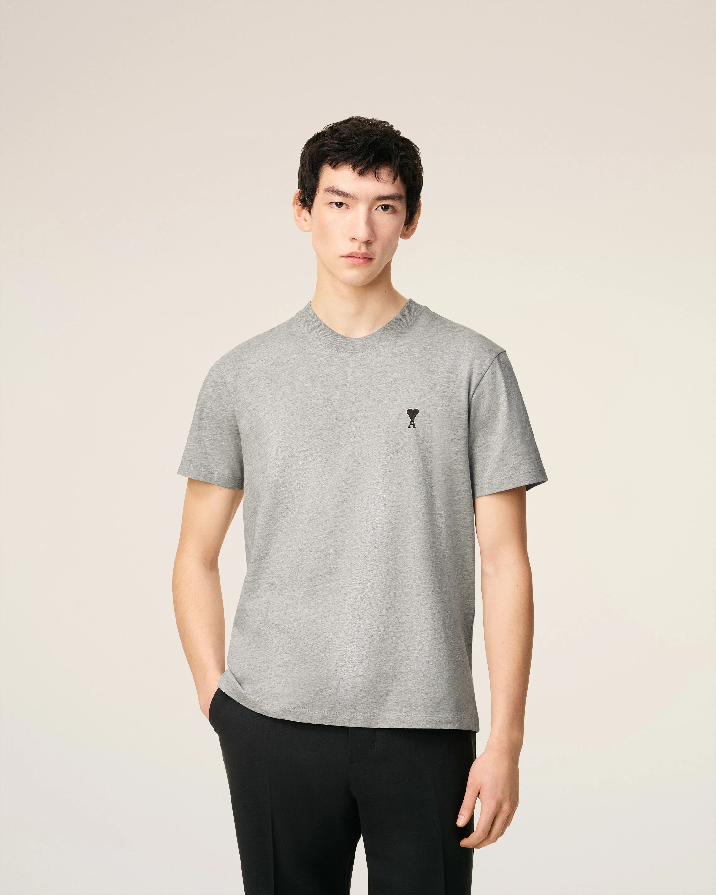 T-shirt gris en coton Ami de Coeur - Image 3