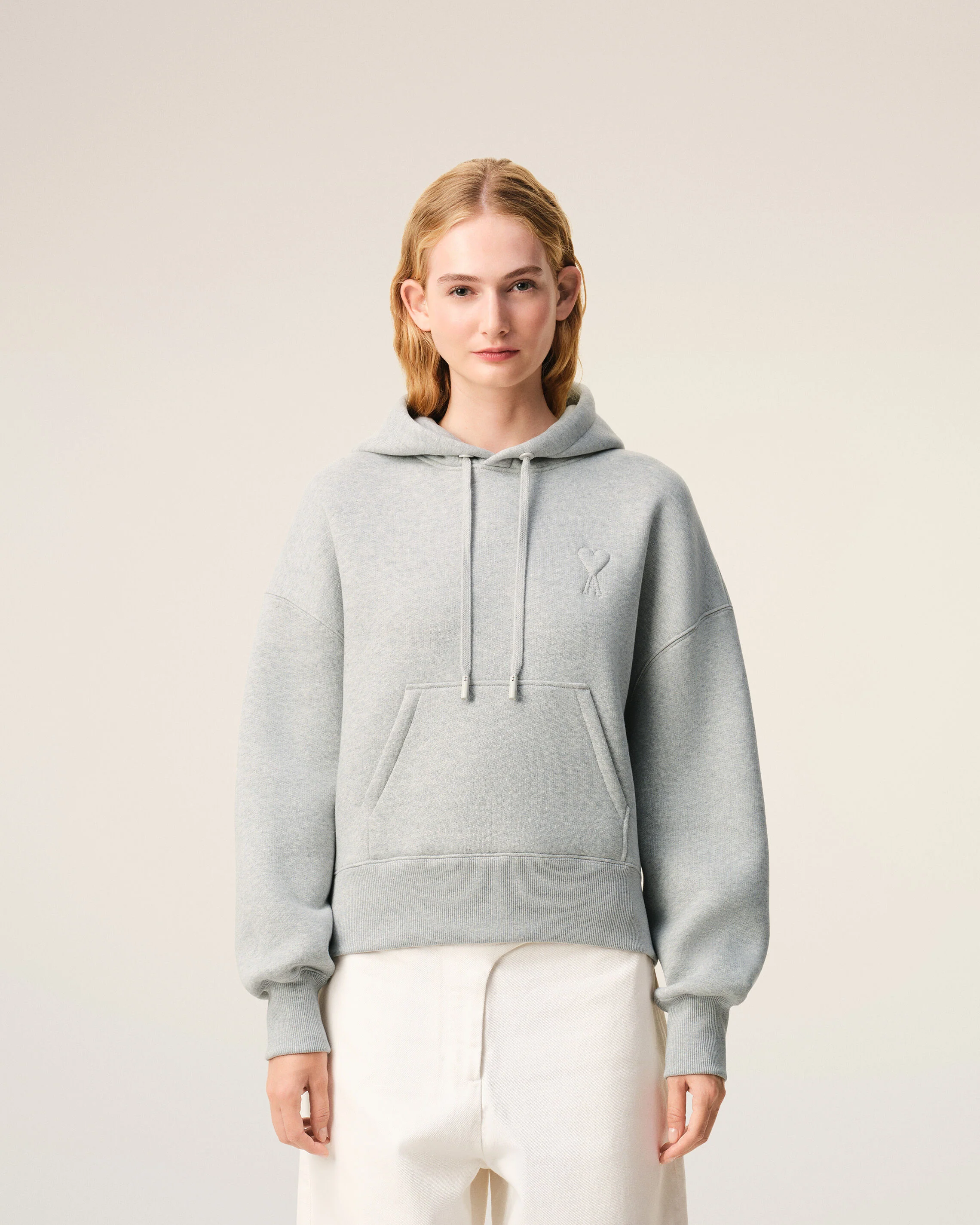 Hoodie Gris Ami De Coeur Embossé en Coton - Image 9