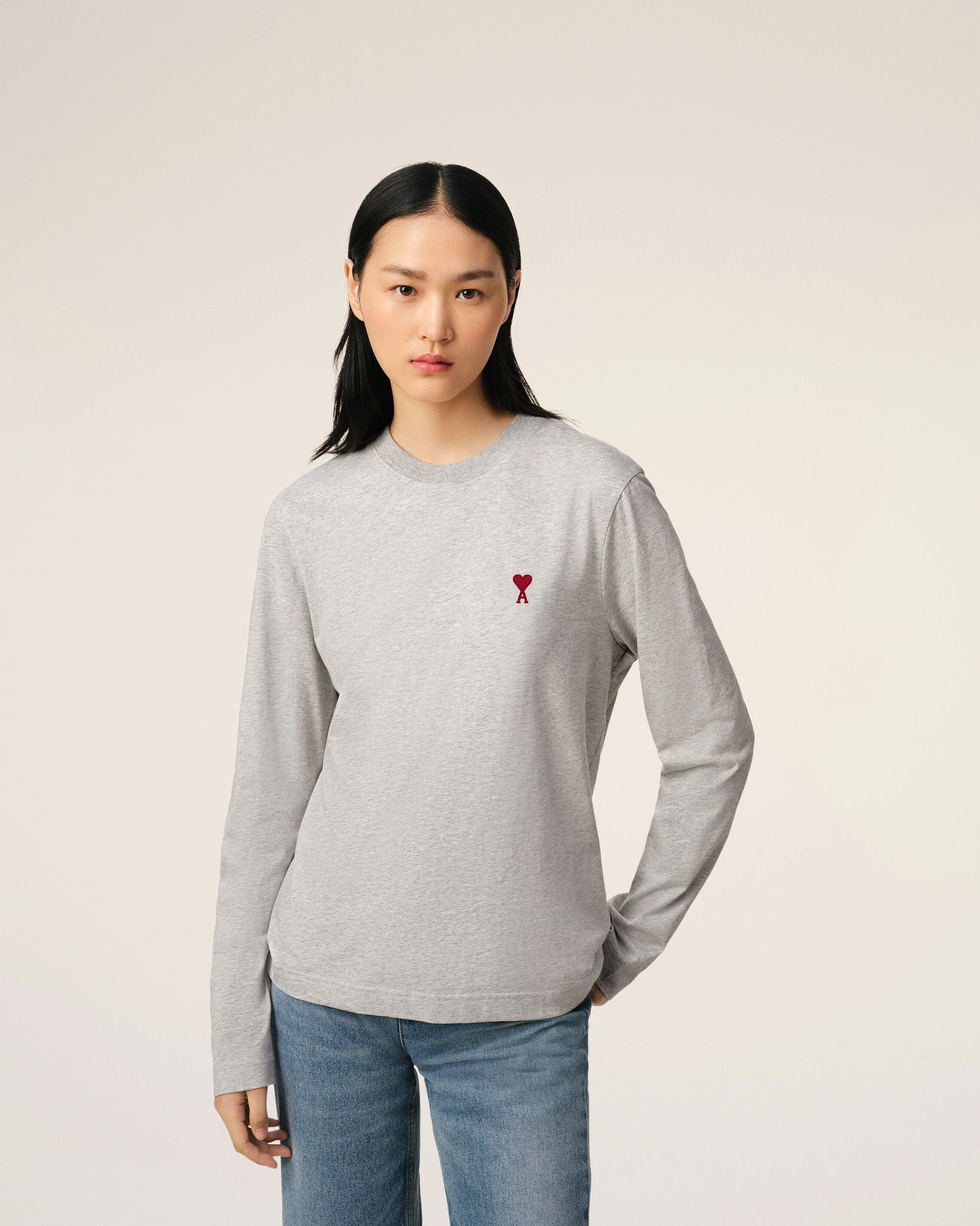 T-Shirt Gris Manches Longues Ami de Coeur En Coton - Image 9