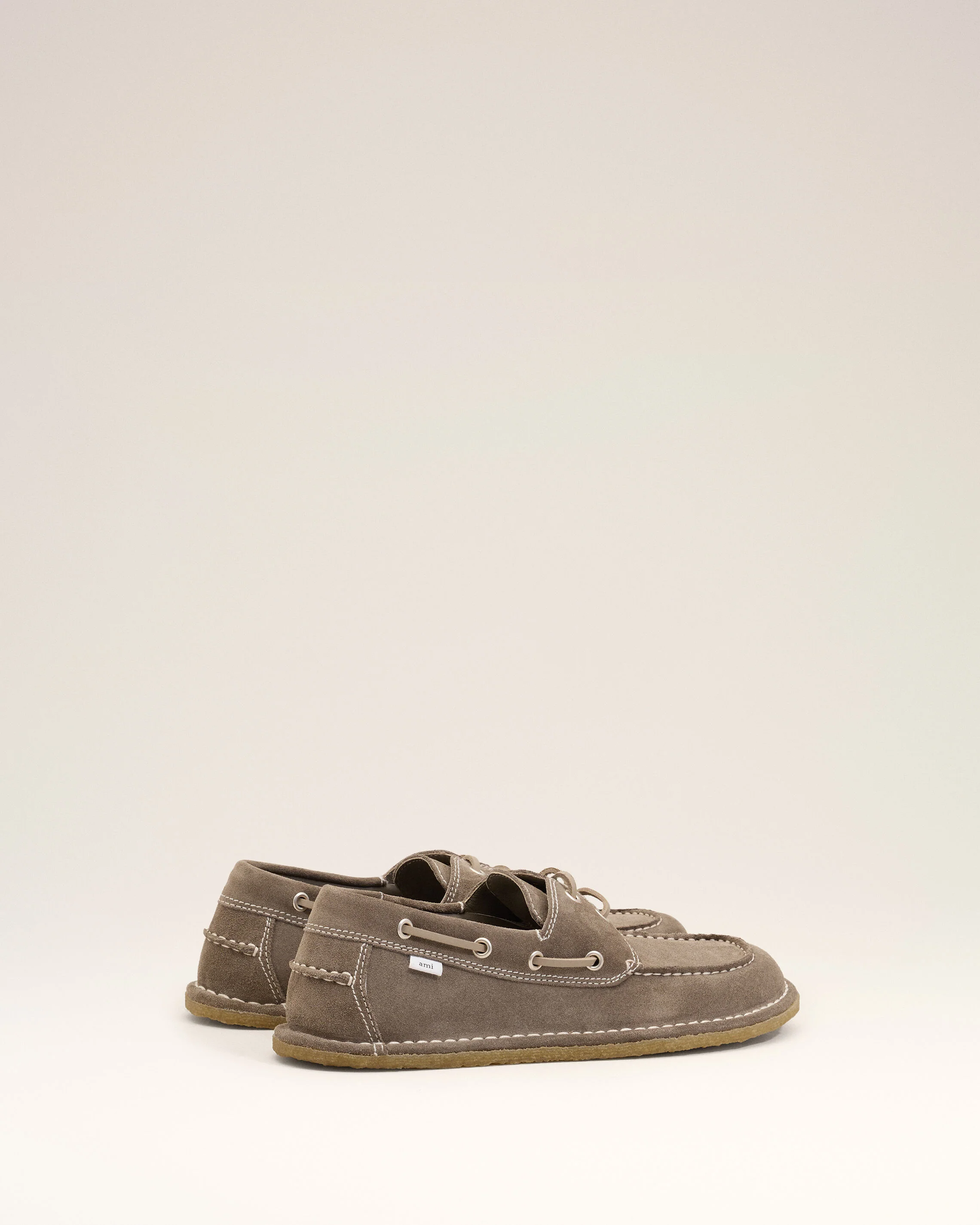 Chaussures Bateau Grises en Cuir De Veau - Image 10