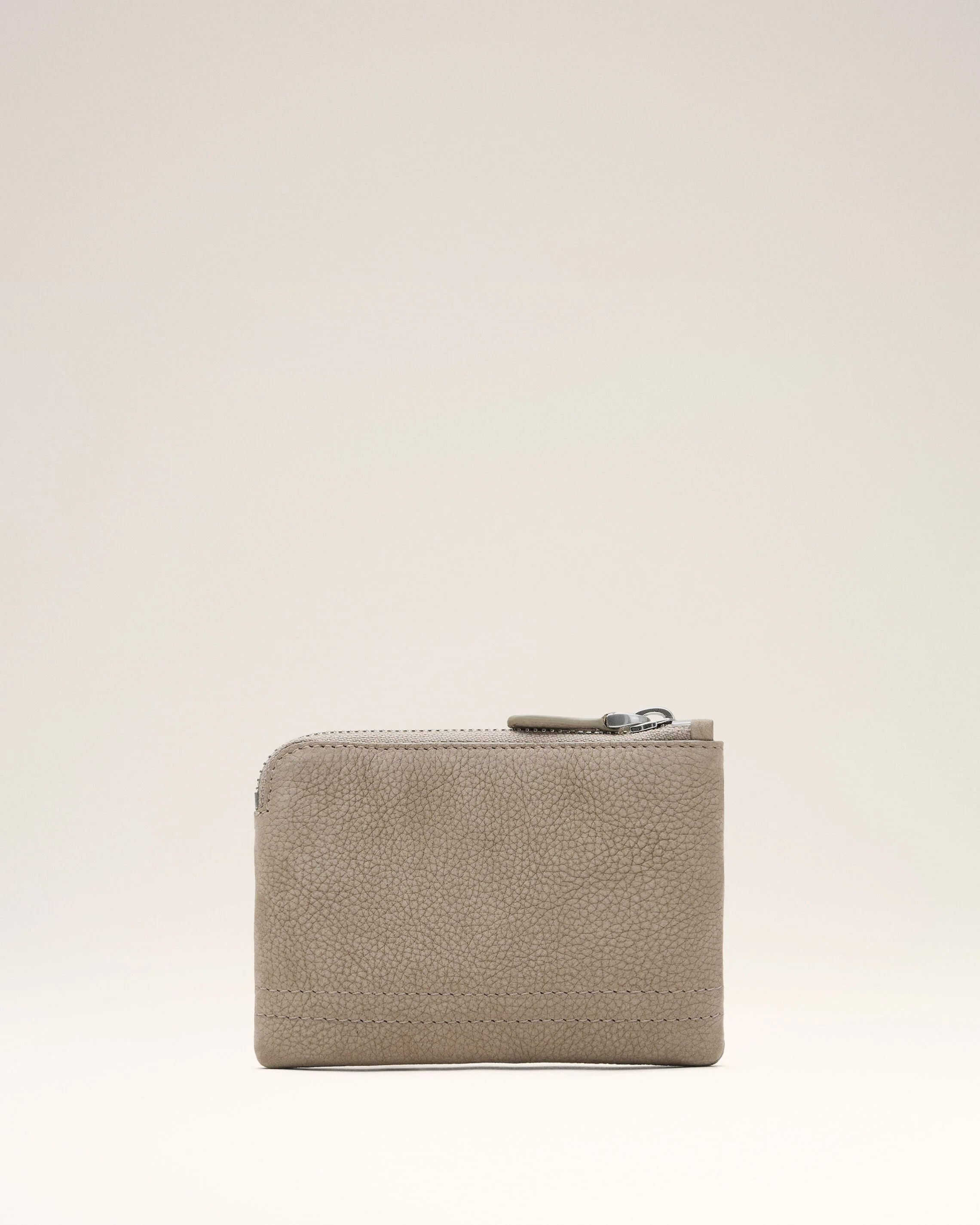 Porte Monnaie Zippé Carrousel Gris en Cuir De Vache - Image 2