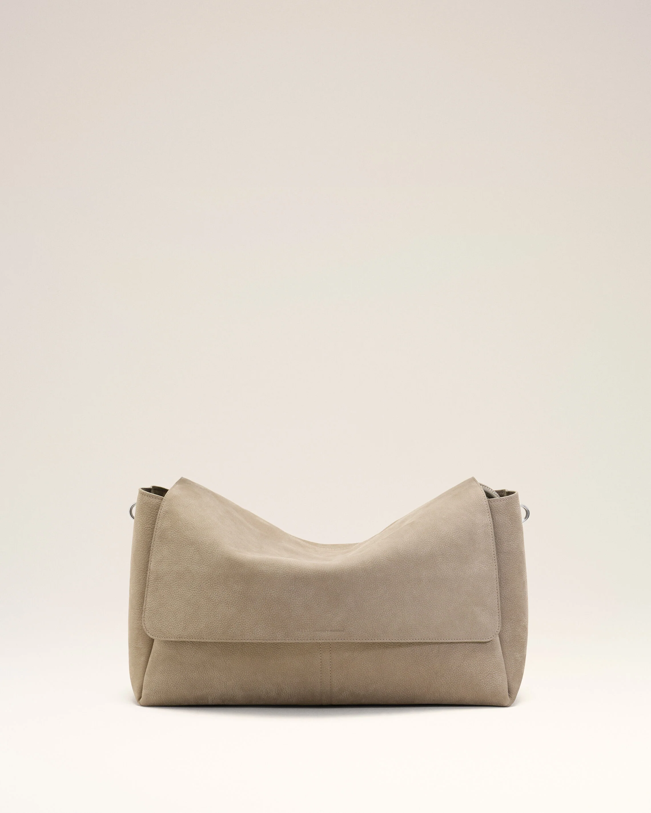 Grand Sac A Rabat Carrousel Gris en Cuir De Vache - Image 3