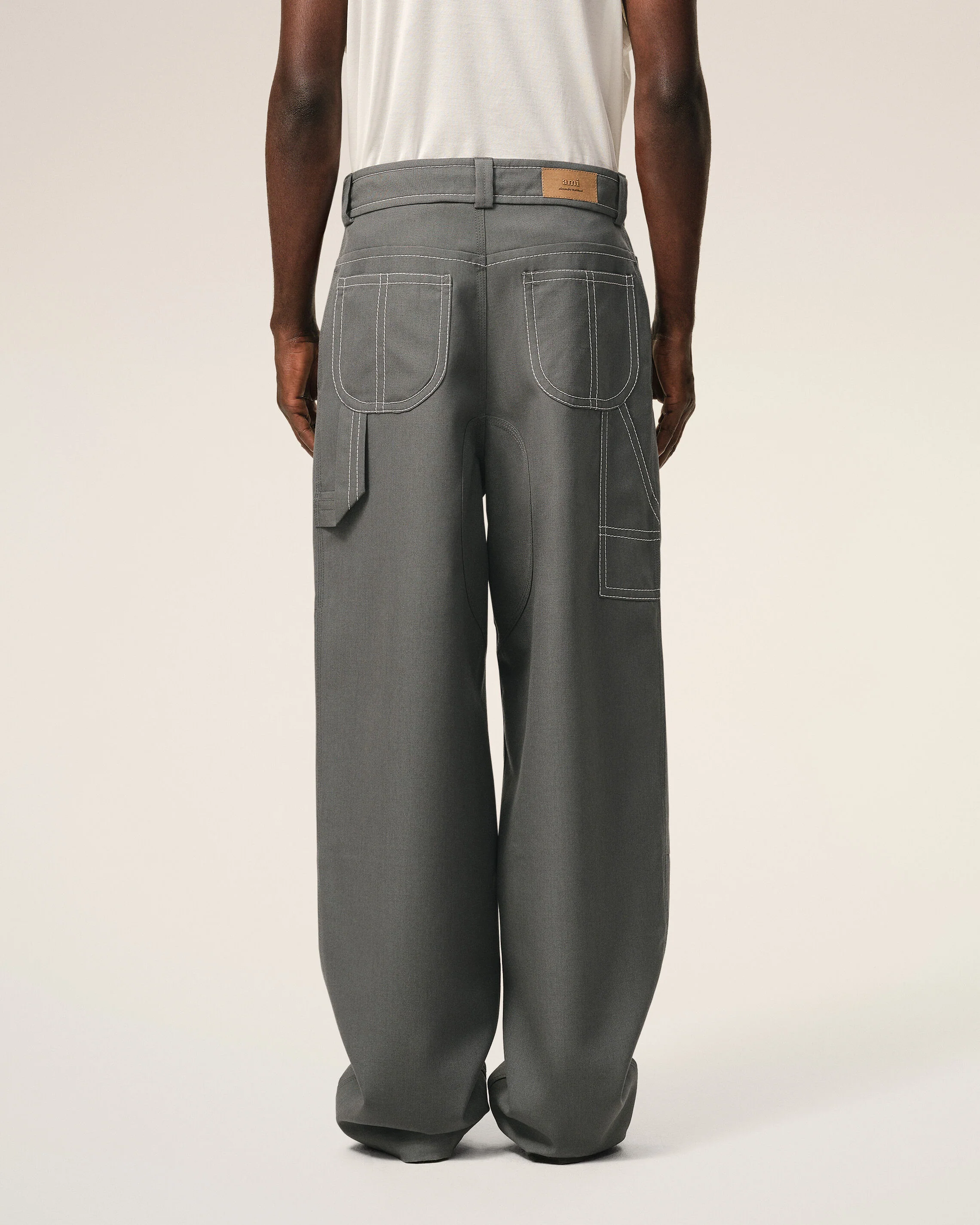 Pantalon Worker Gris en Laine Vierge - Image 4