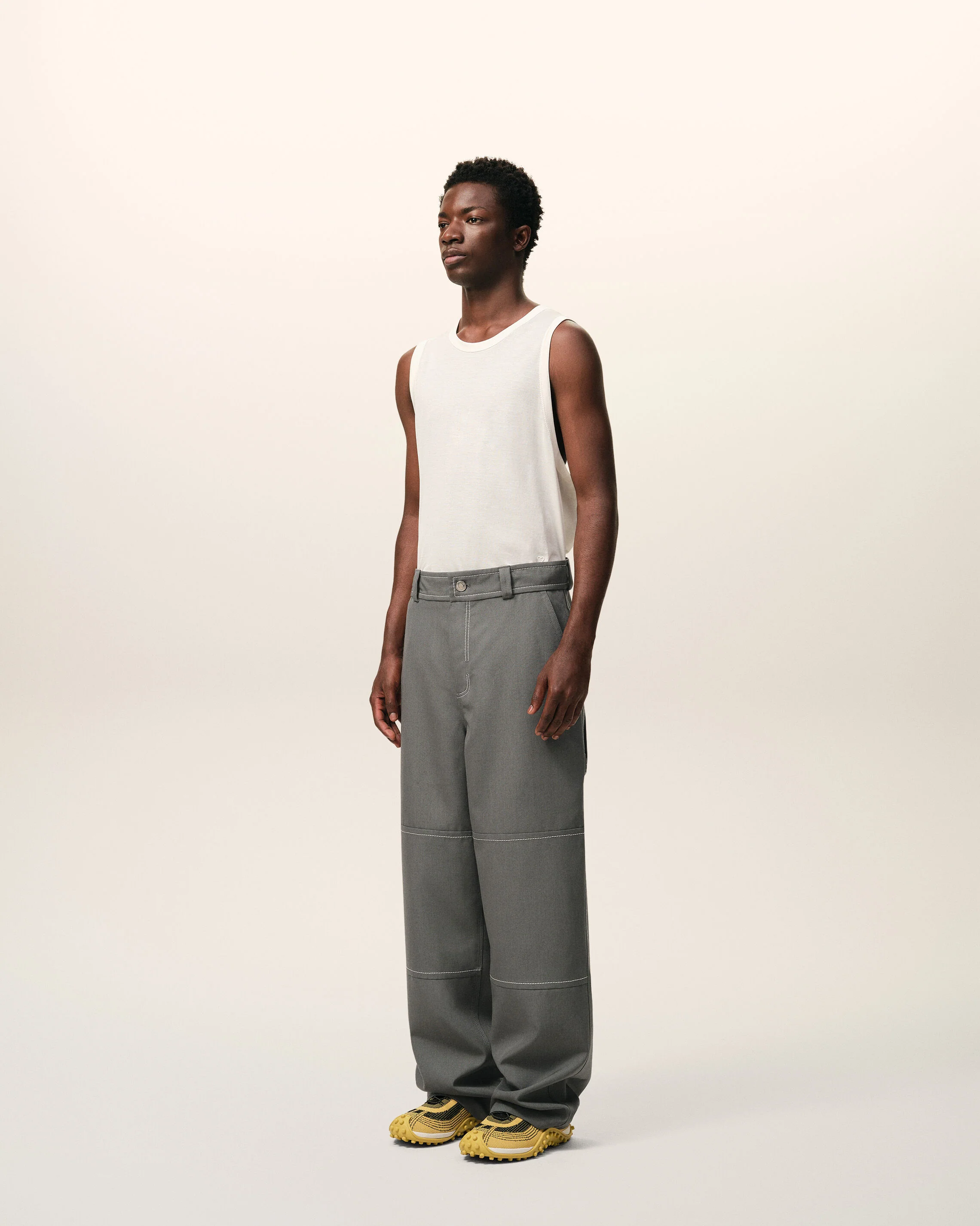 Pantalon Worker Gris en Laine Vierge - Image 6