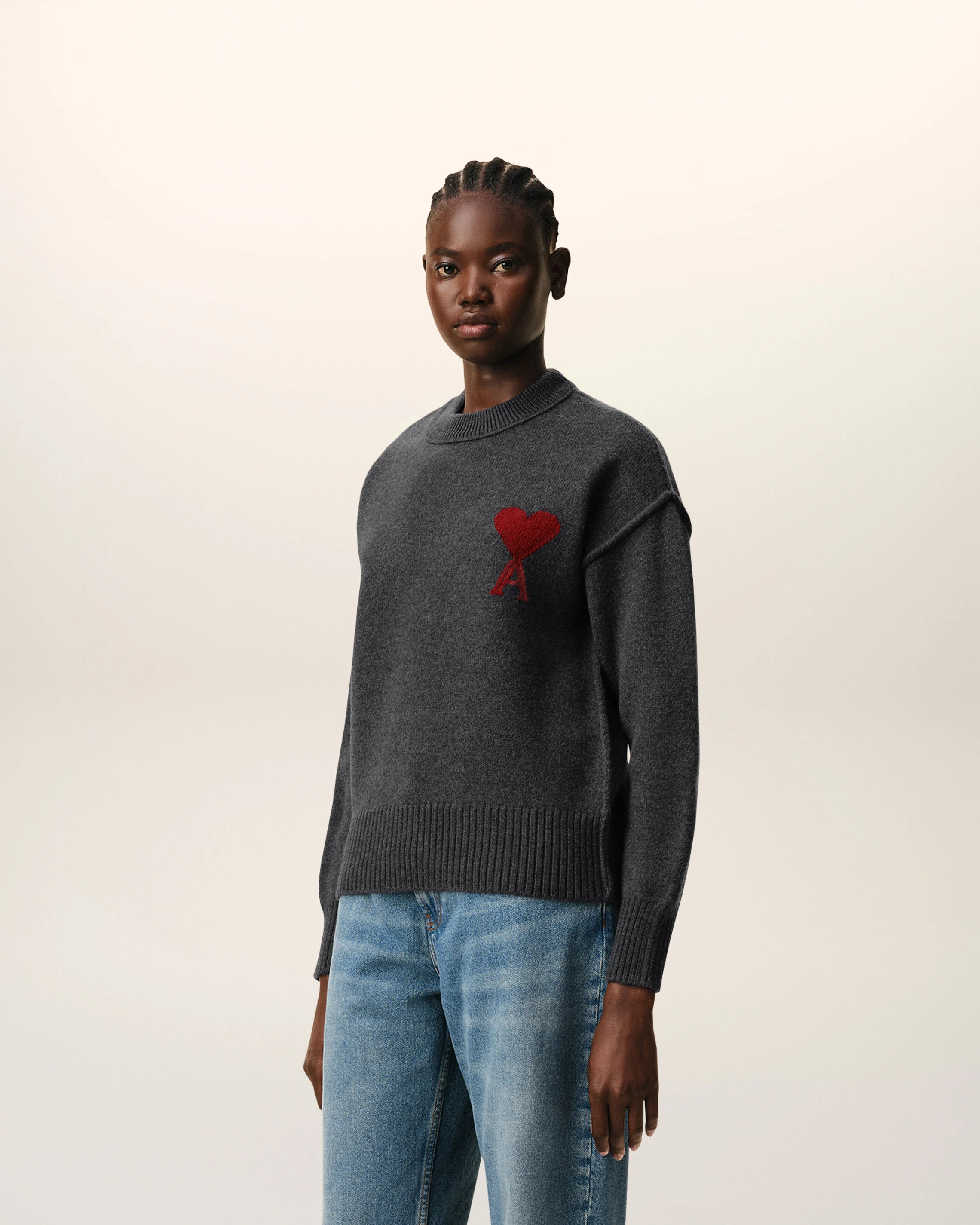 Pull gris en laine Ami de Coeur - Image 12