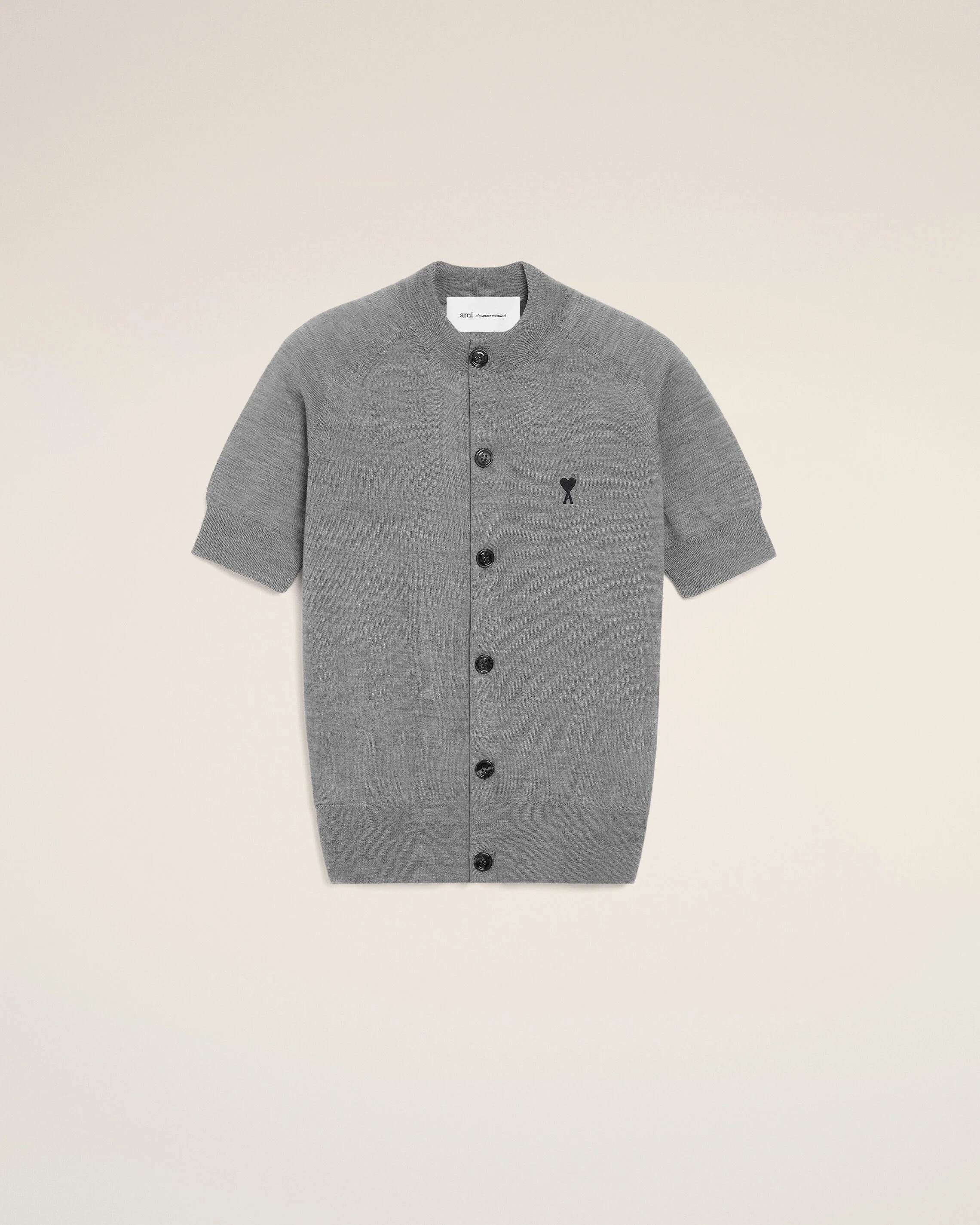 Cardigan Gris Manches Courtes Ami De Coeur en Laine