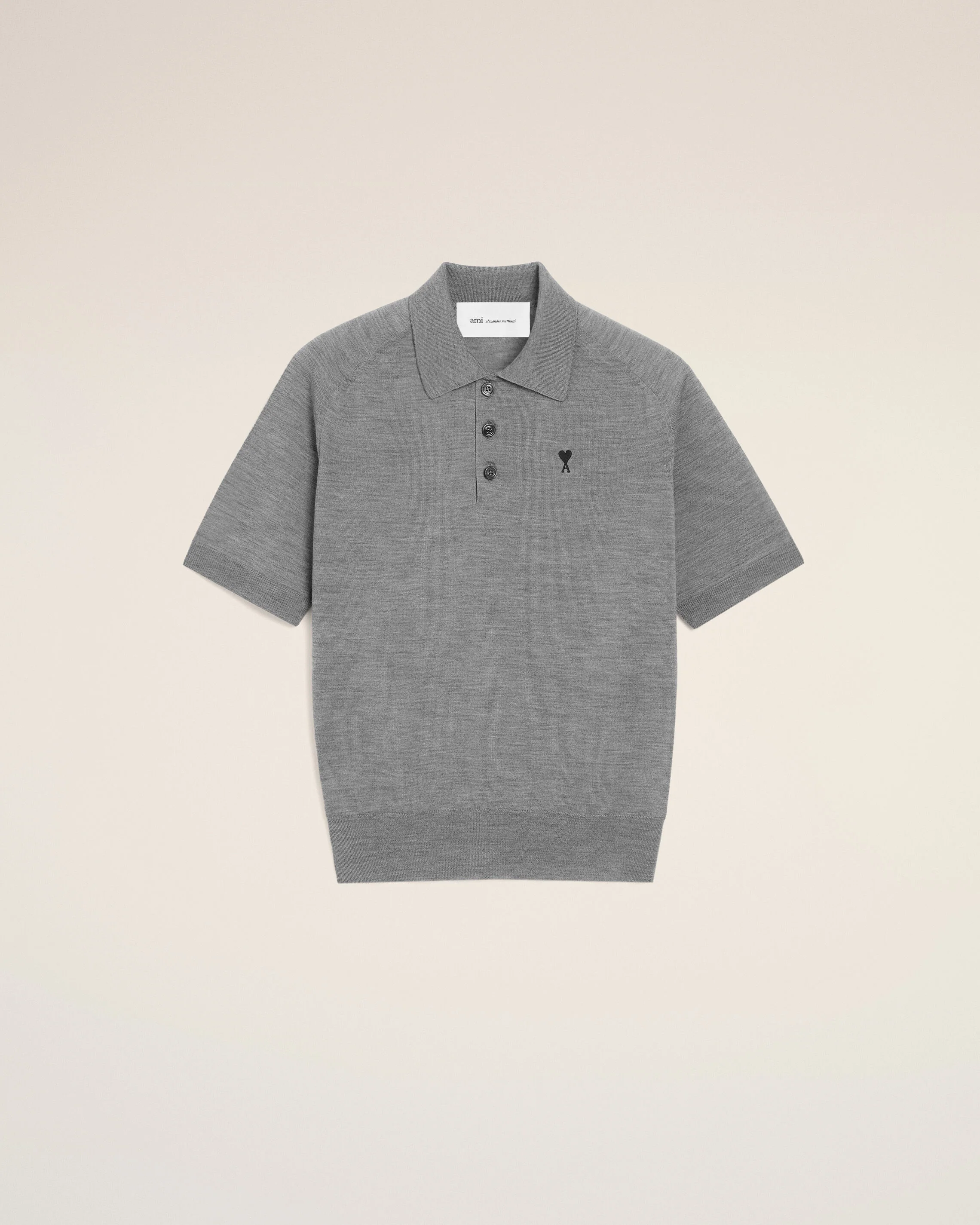 Polo Gris Manches Courtes Ami De Coeur en Laine
