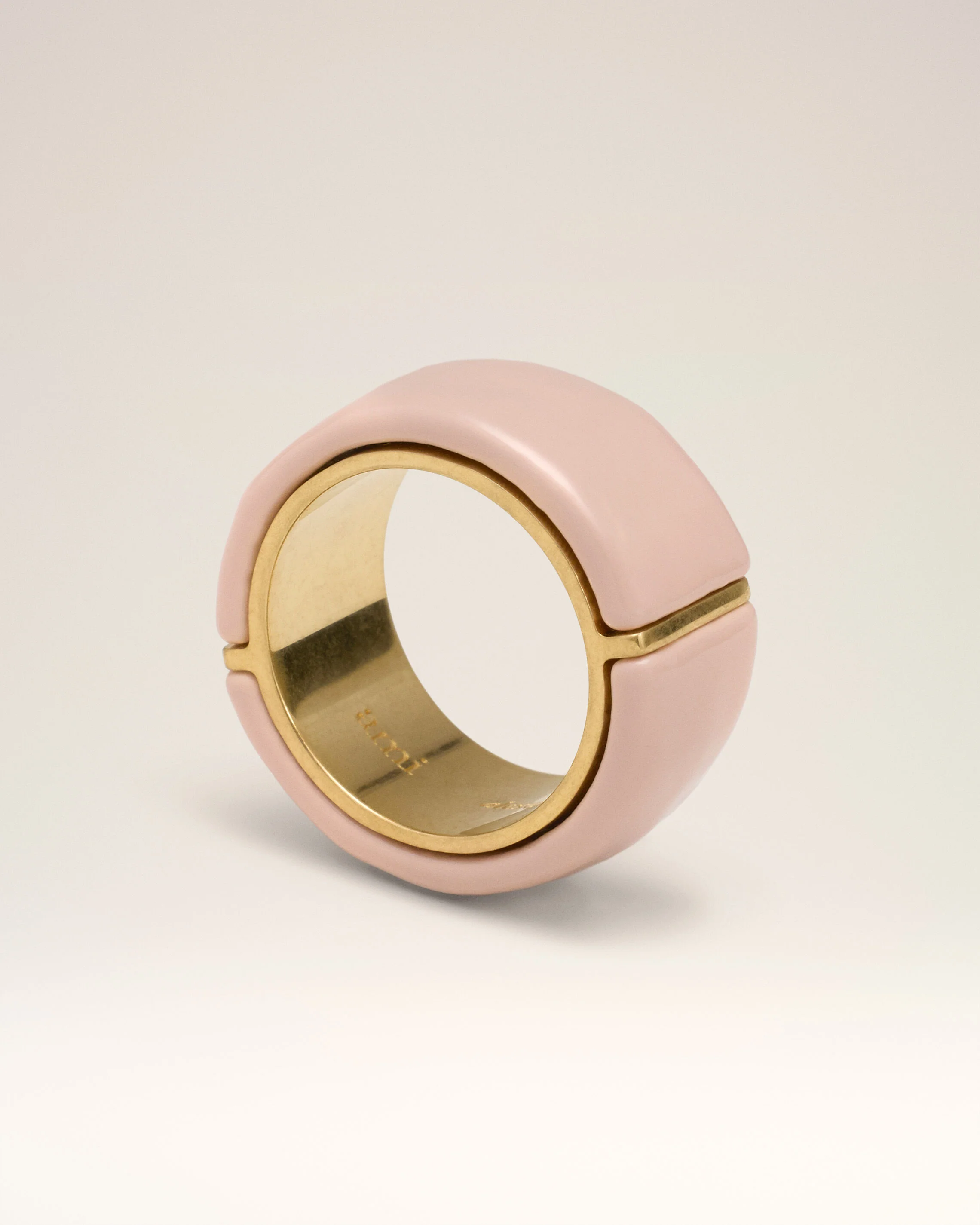 Bague Rose Laquée Emaillée En Laiton - Image 4