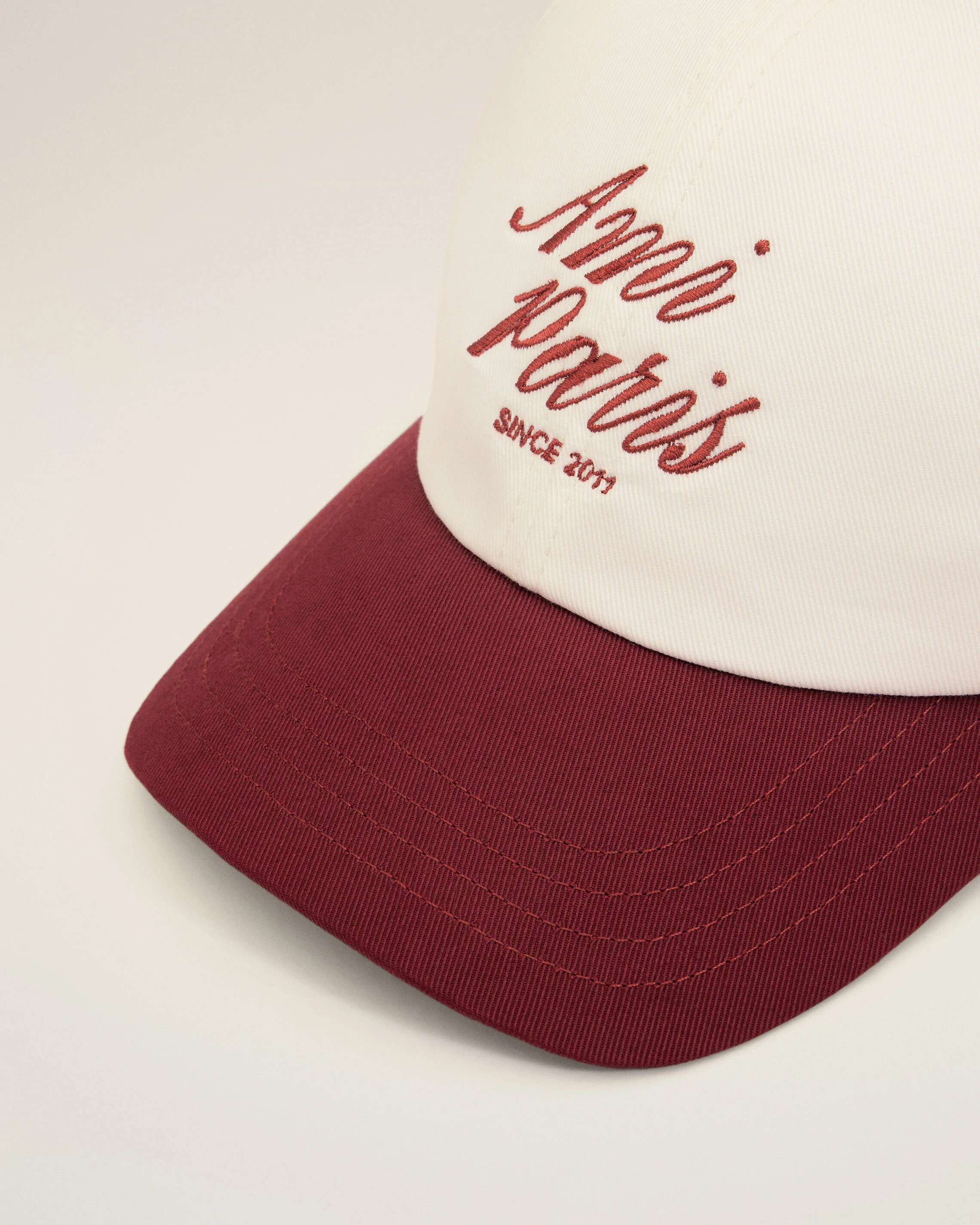 Casquette Bicolore Rouge Et Blanche Ami Paris en Coton - Image 3