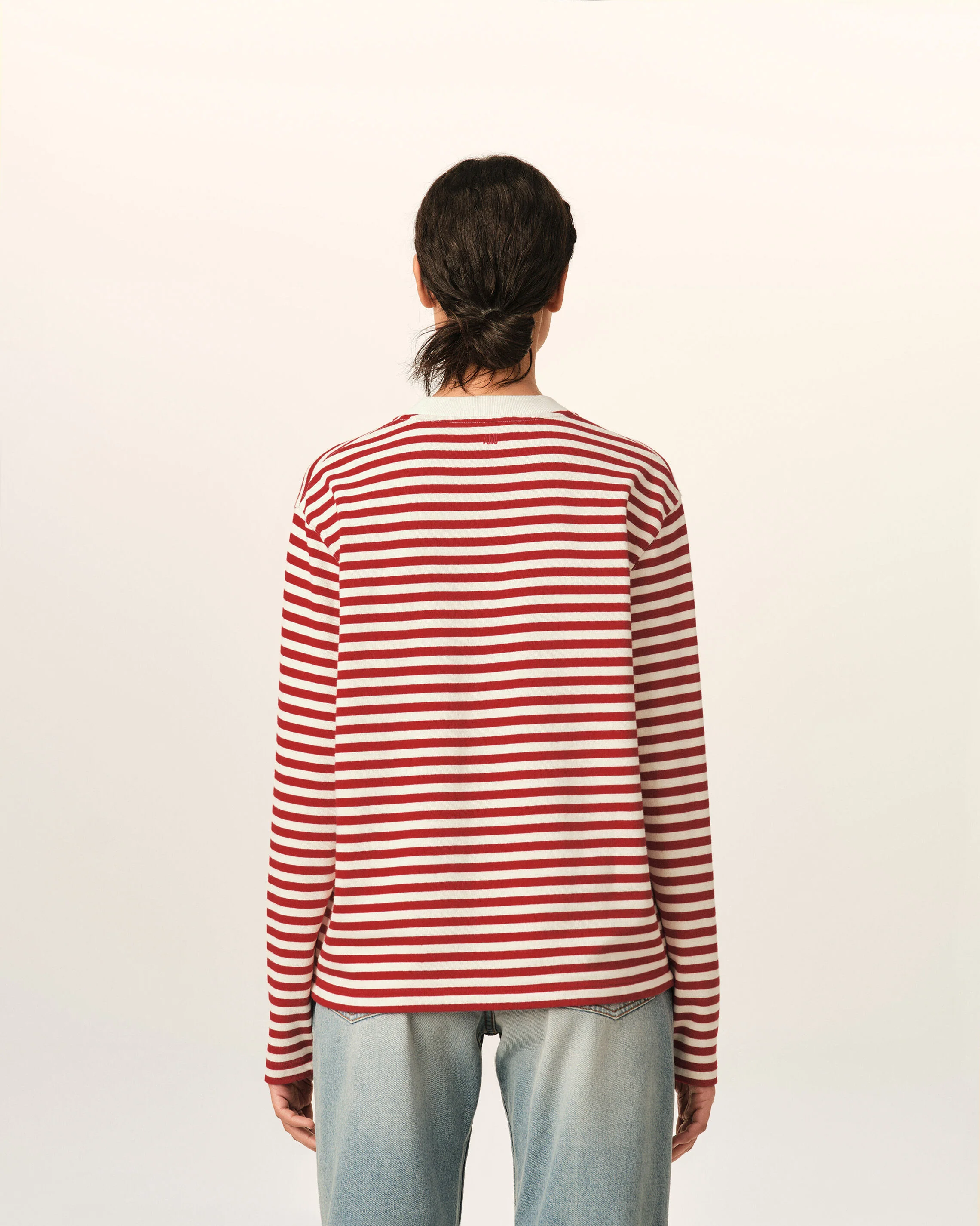 T-shirt marinière rouge et blanc en coton Ami de Coeur - Image 12