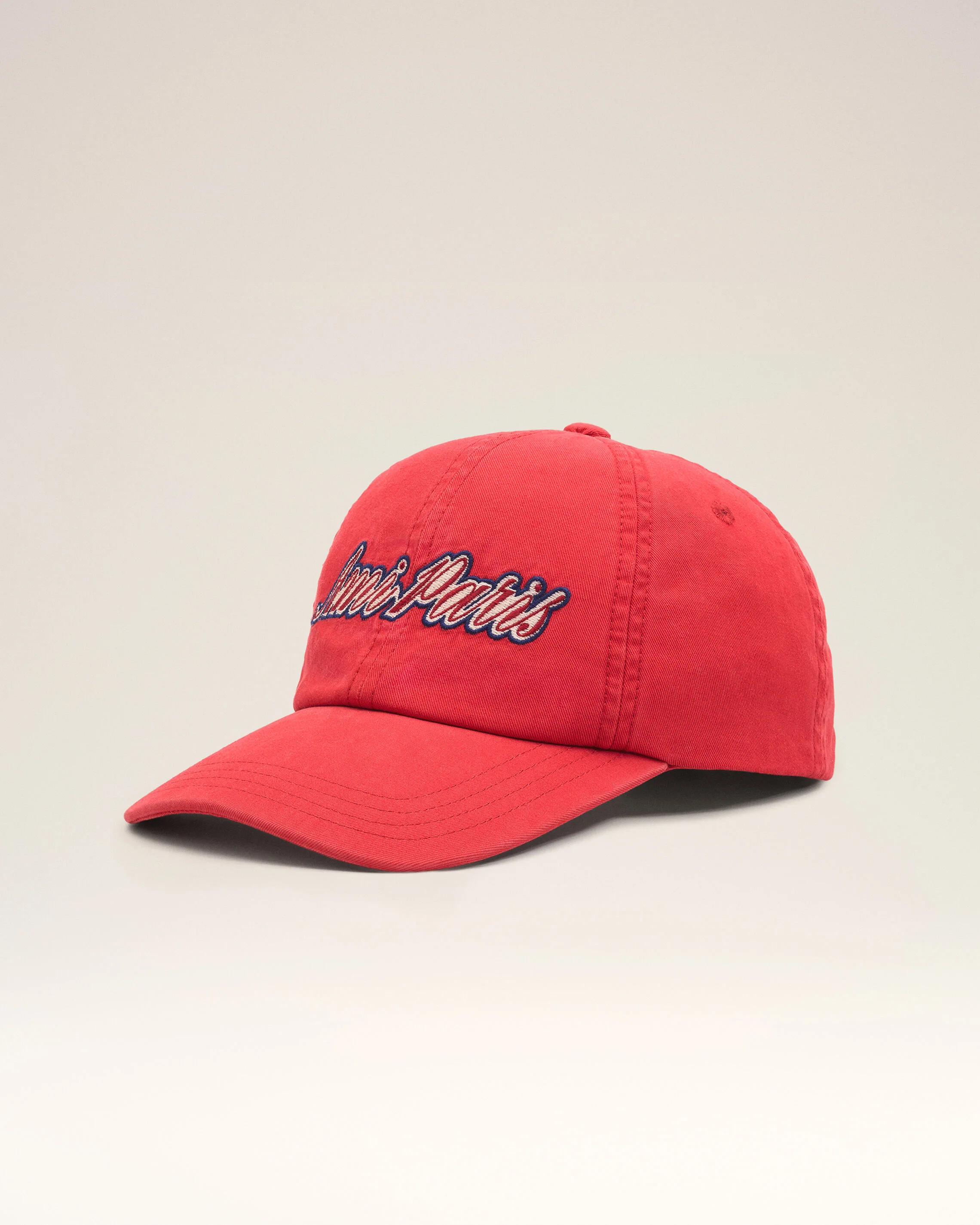 Casquette rouge en coton broderie Ami Paris - Image 8