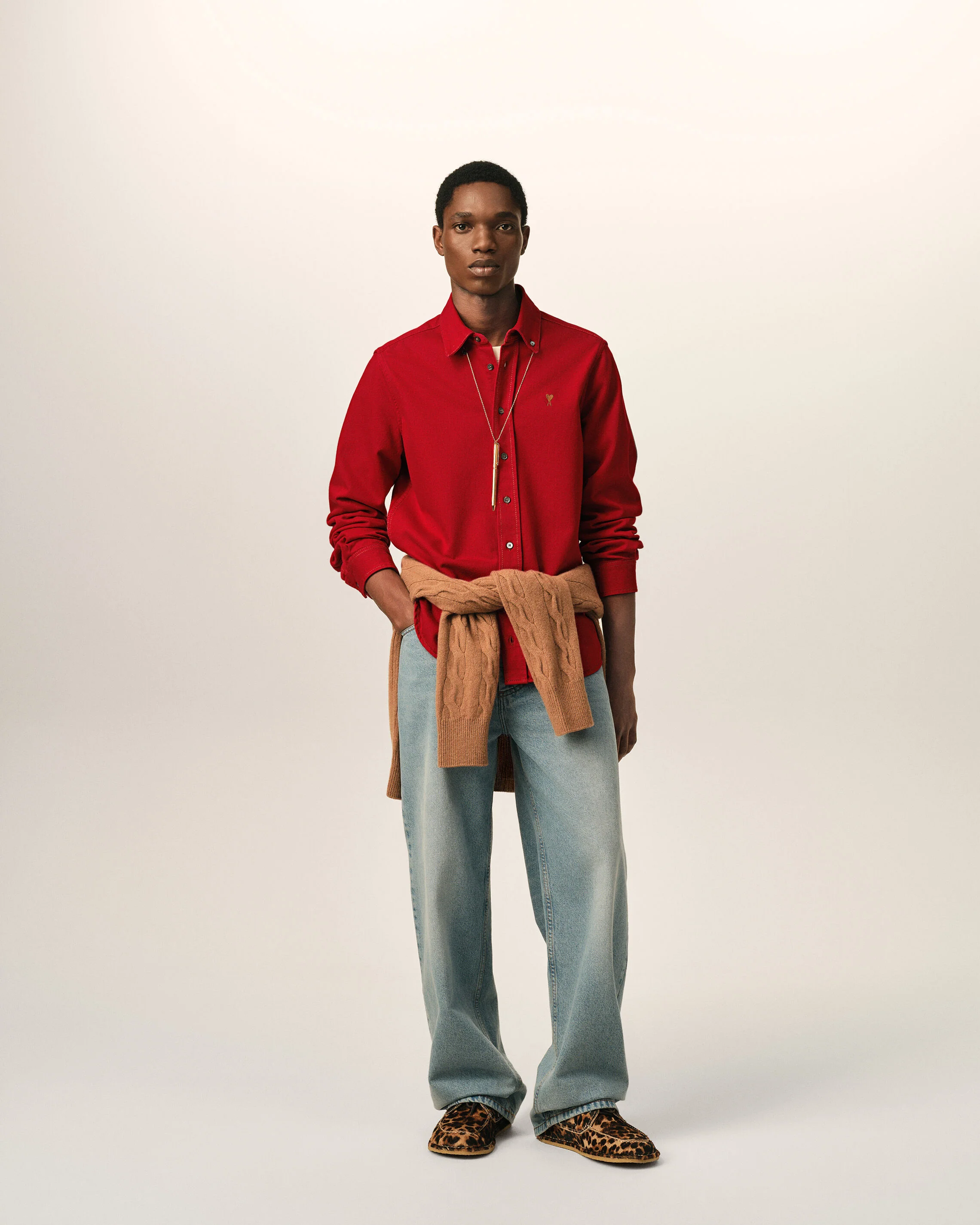 Chemise rouge en coton Ami de Coeur - Image 3