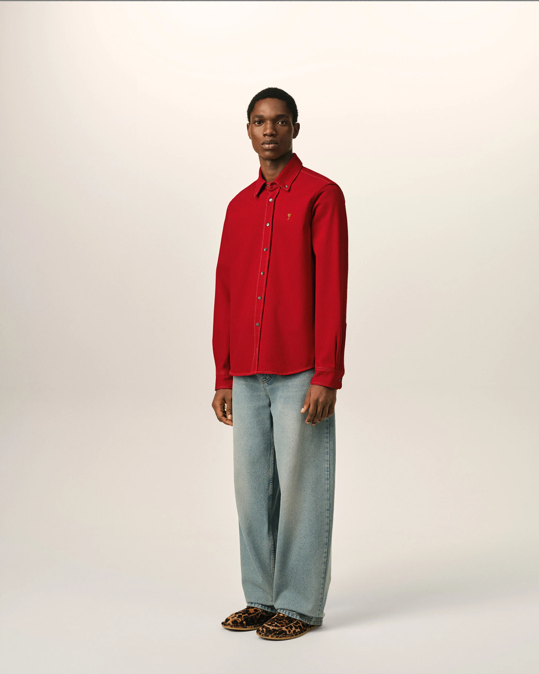 Chemise rouge en coton Ami de Coeur - Image 6
