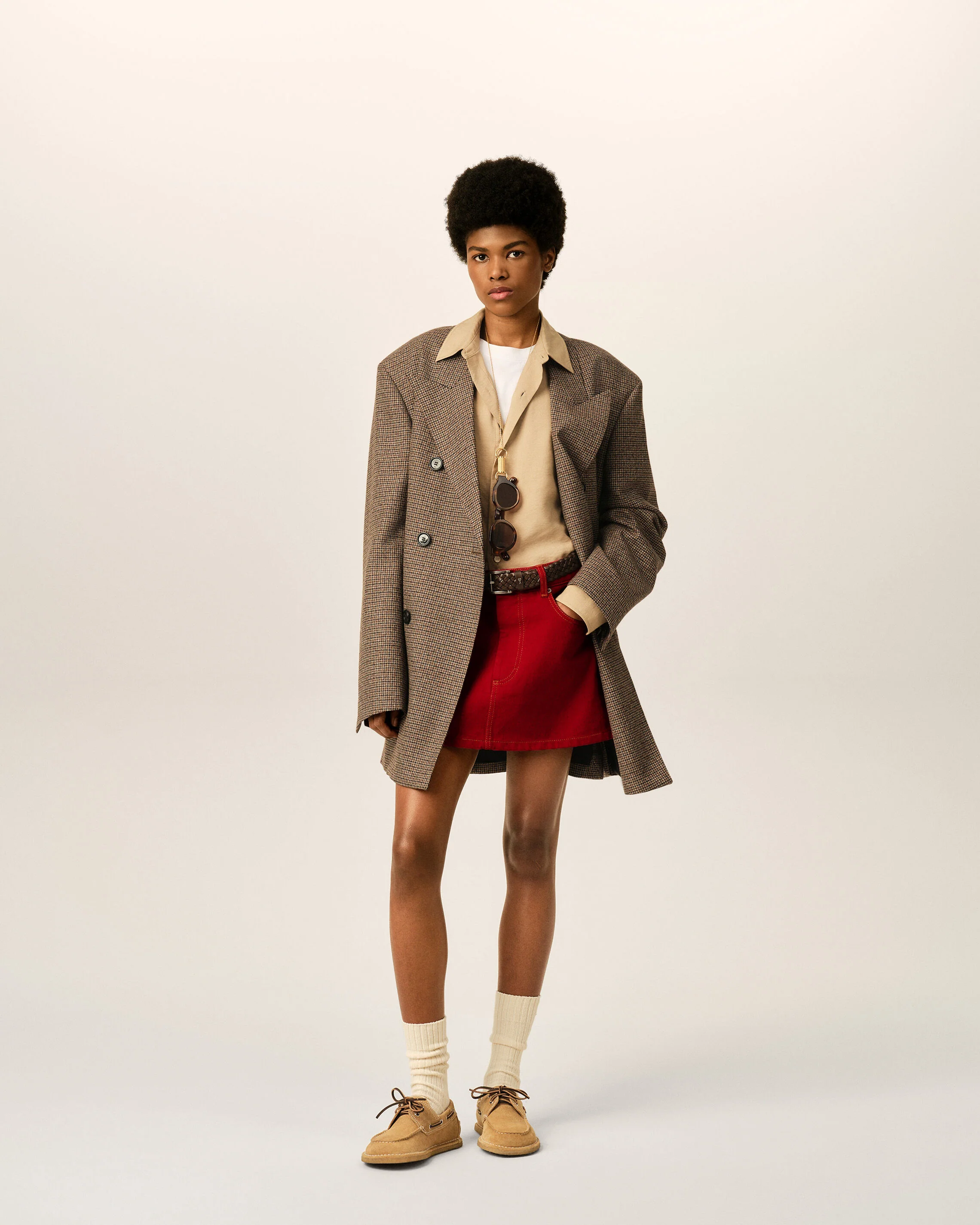 Mini jupe rouge en coton - Image 2
