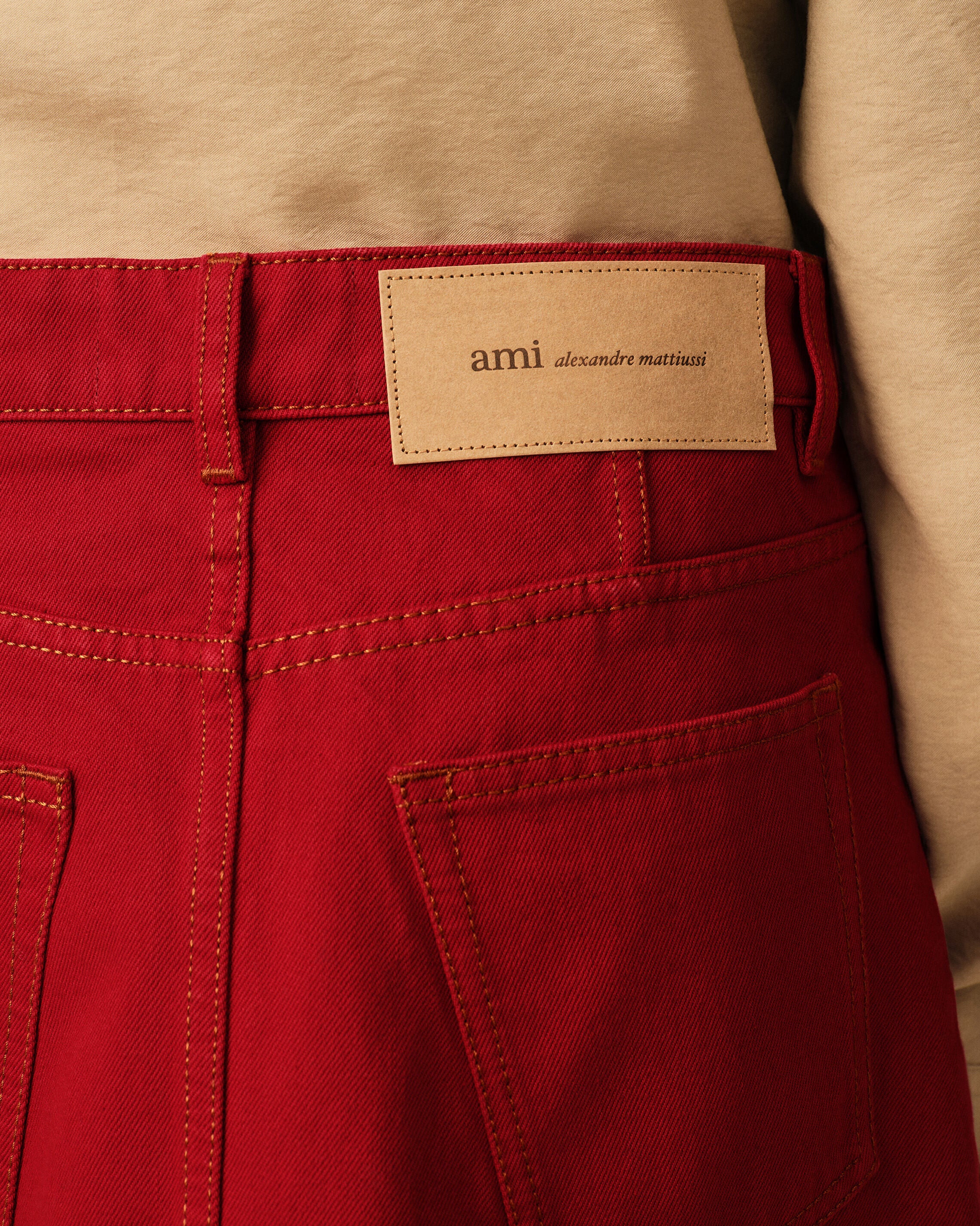 Mini jupe rouge en coton - Image 5