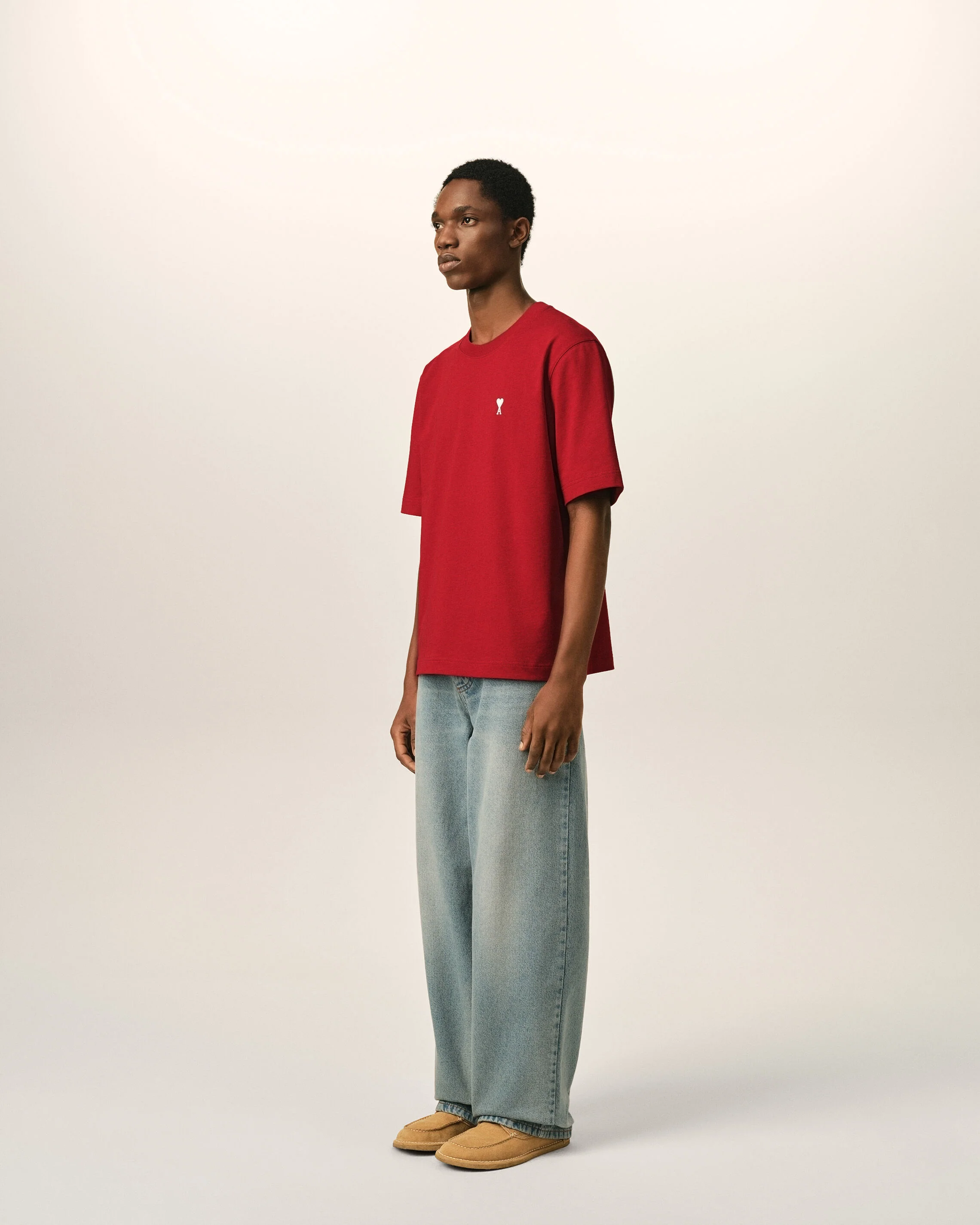 T-shirt rouge imprimé en coton "Place des Victoires" - Image 7