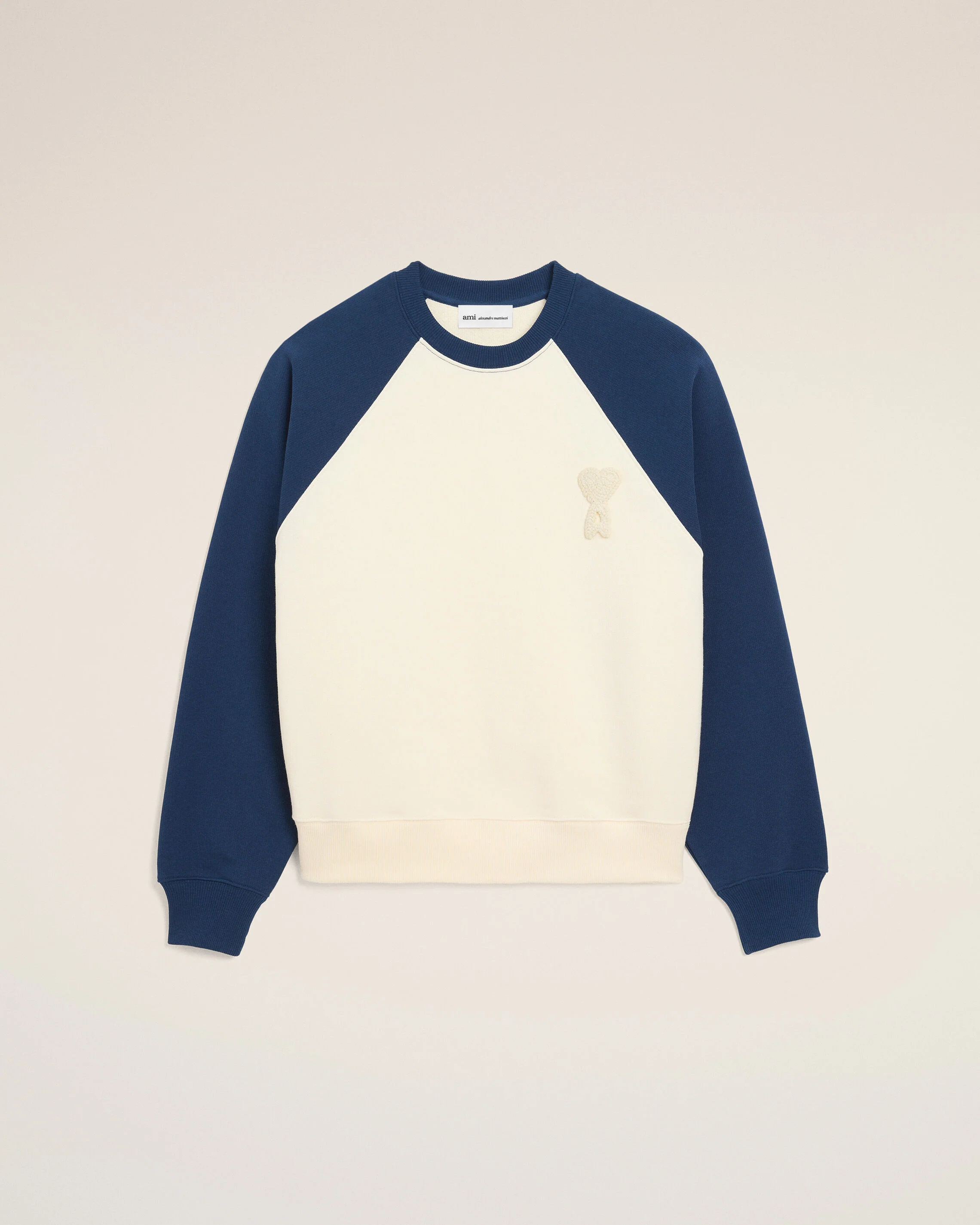 Sweatshirt Blanc Et Bleu Ami De Coeur Crochet en Coton