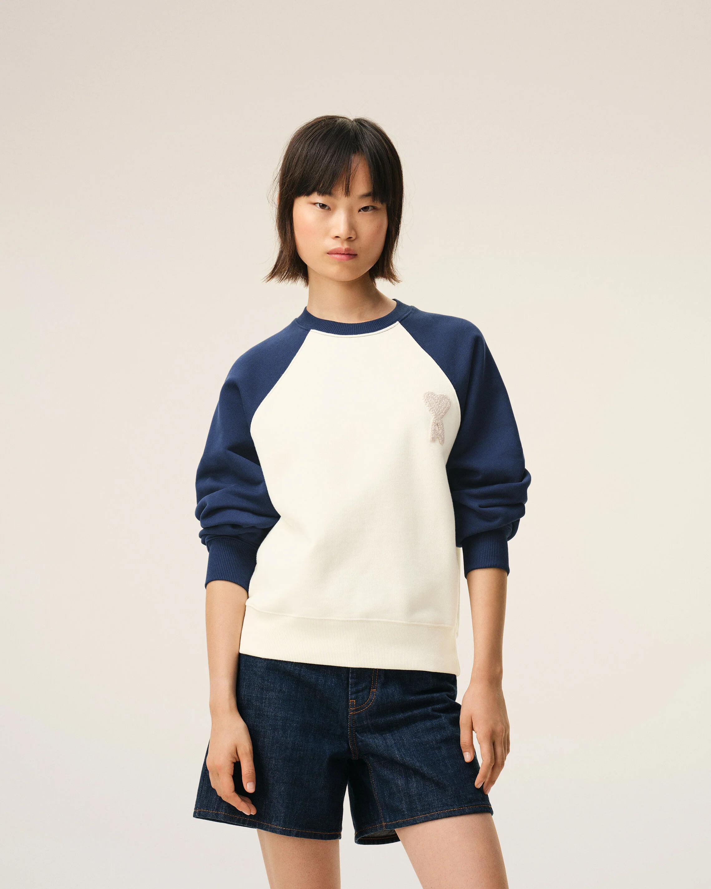 Sweatshirt Blanc Et Bleu Ami De Coeur Crochet en Coton - Image 9
