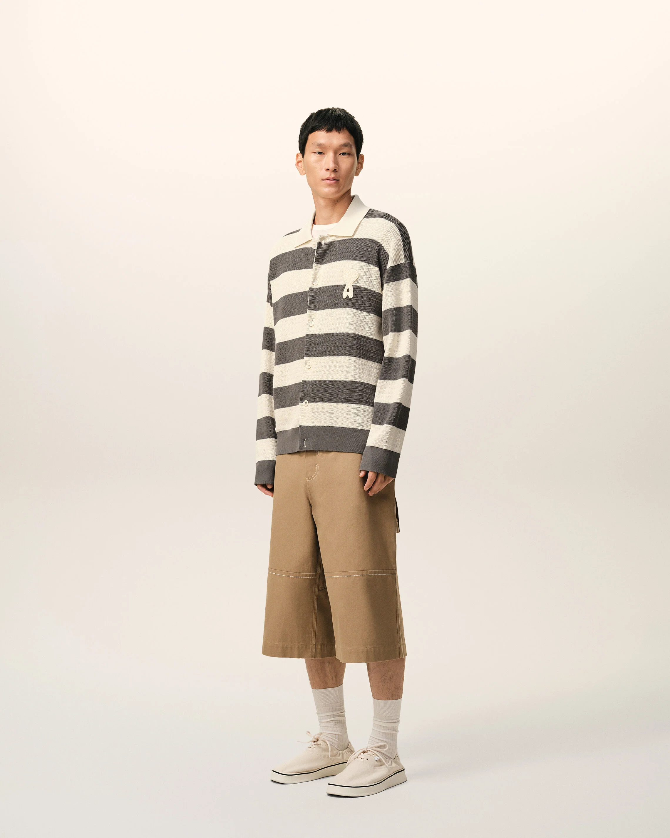 Cardigan Blanc Et Marron Ami De Coeur en Coton - Image 6