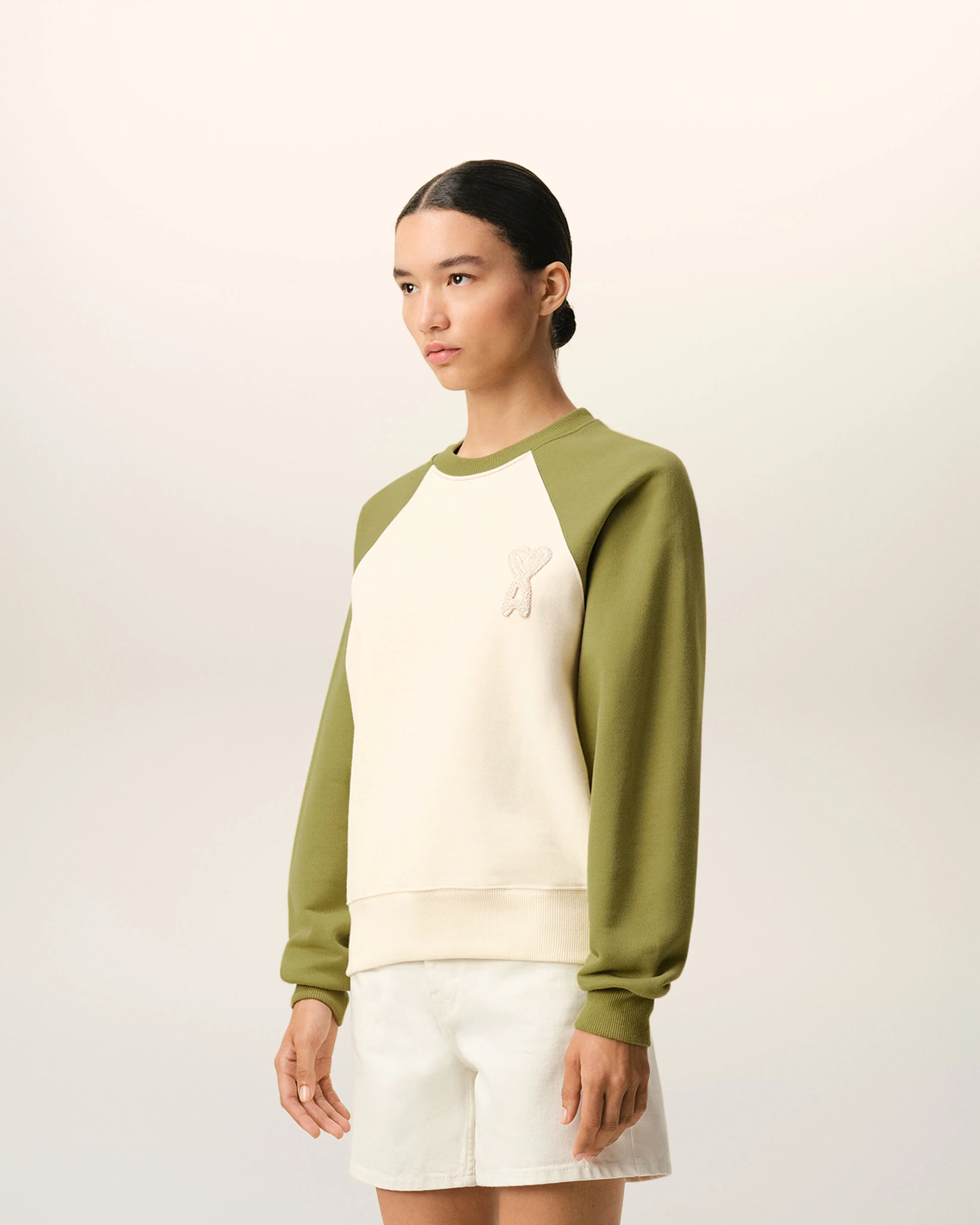 Sweatshirt Blanc Et Vert Ami De Coeur Crochet en Coton - Image 12