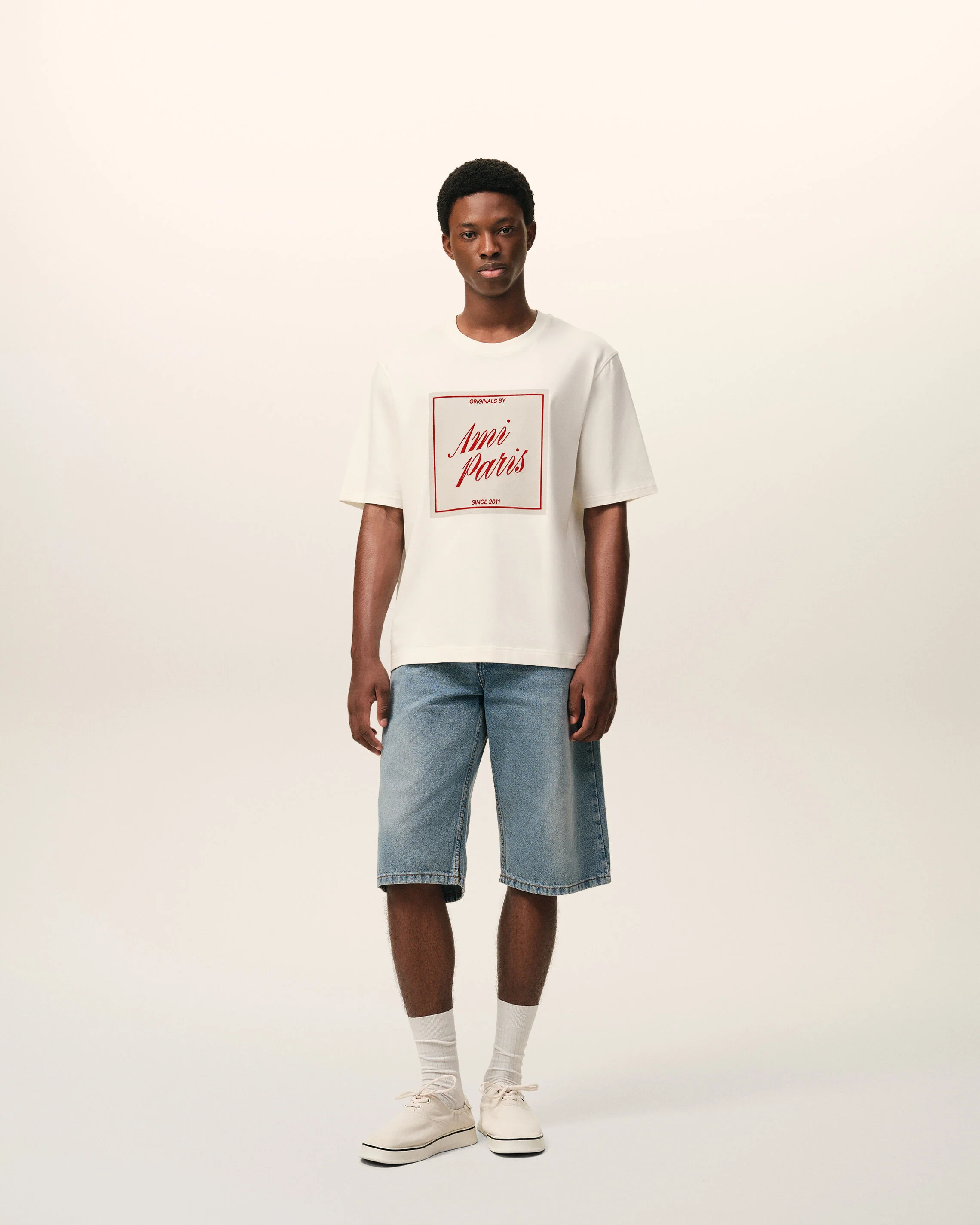 T-shirt Blanc Imprimé Ami Paris Héritage en Coton - Image 2