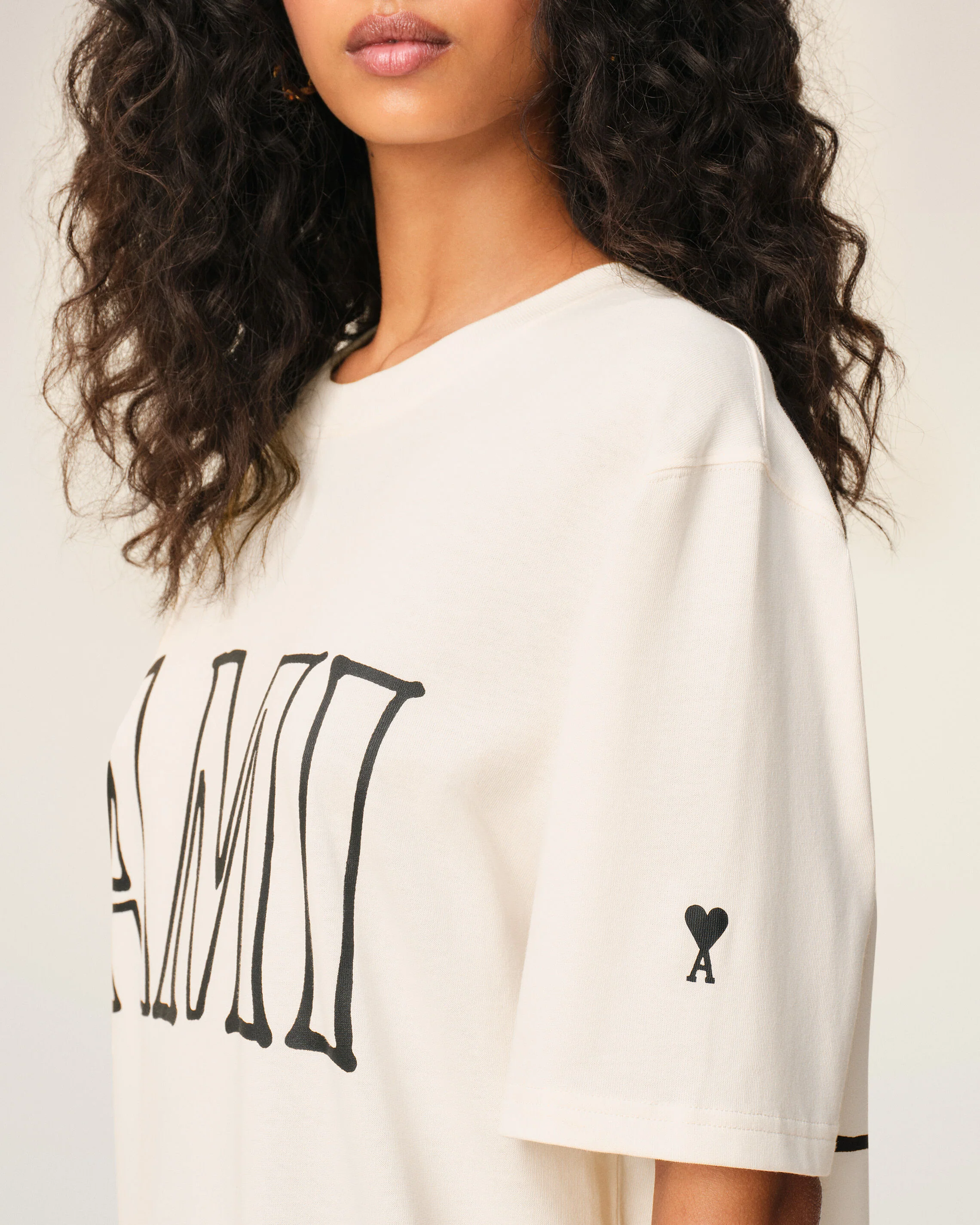 T-shirt Blanc Imprimé Ami Paris en Coton - Image 11