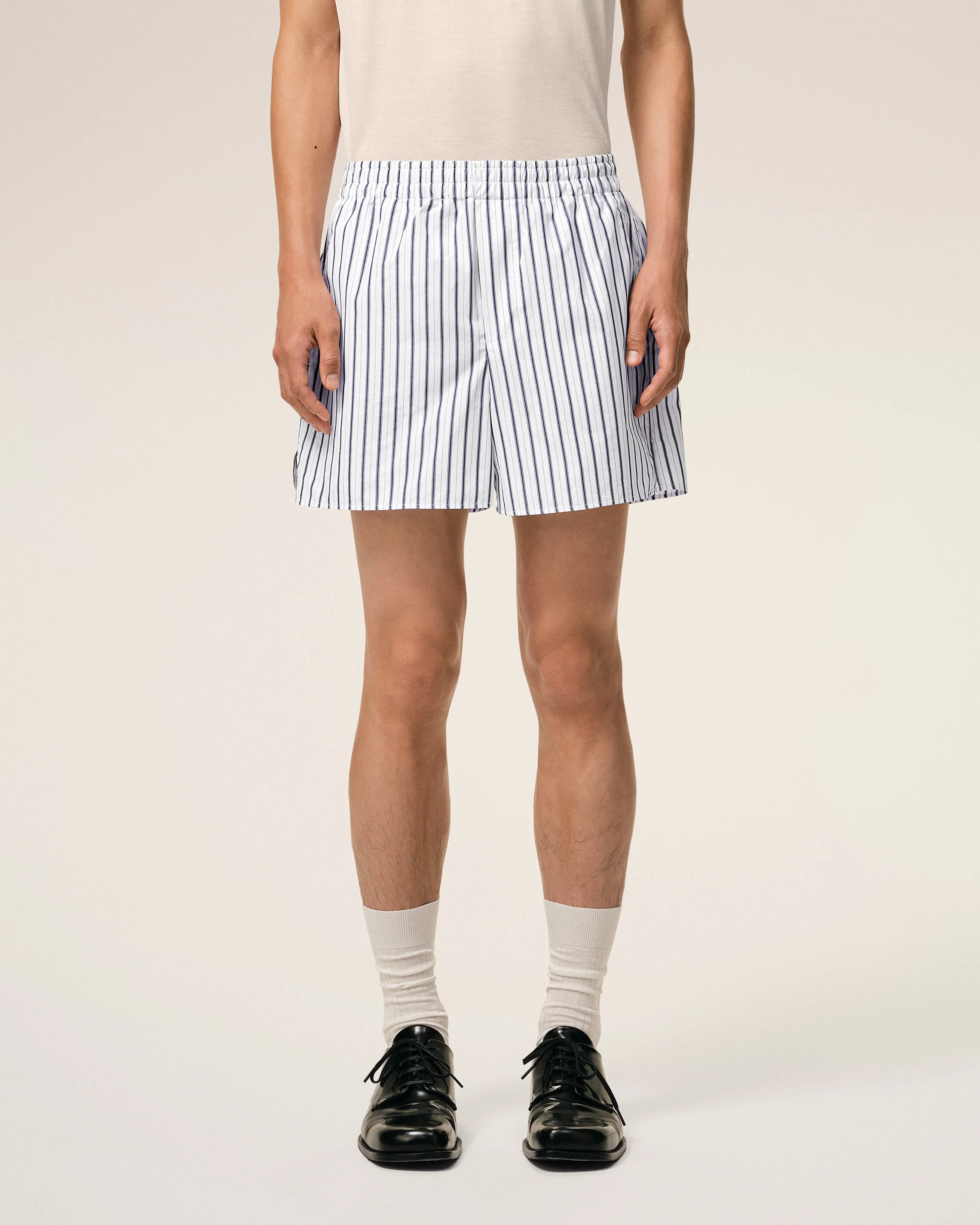 Short Court Blanc Elastiqueé en Coton - Image 3