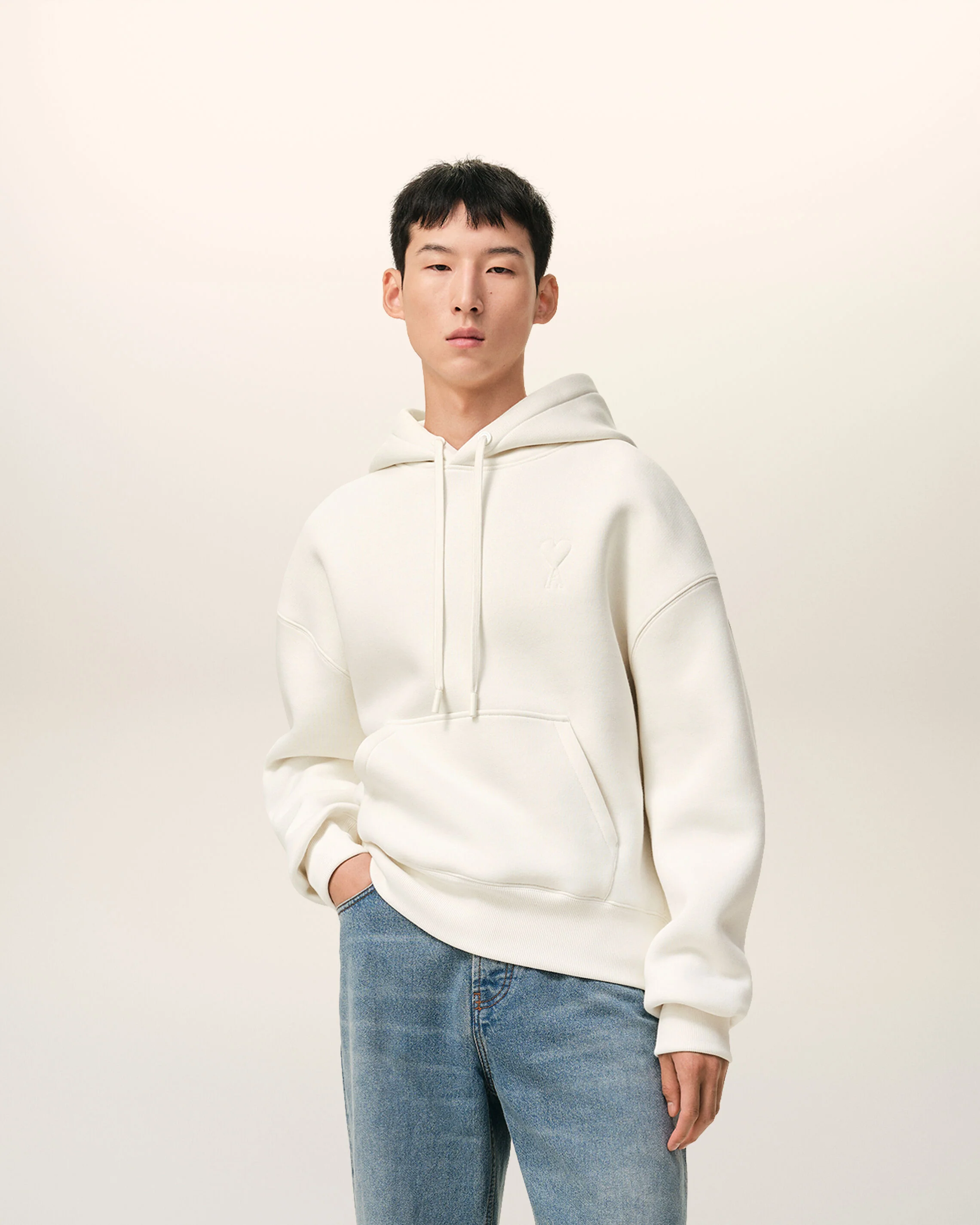 Hoodie Blanc Ami De Coeur Embossé en Coton - Image 2