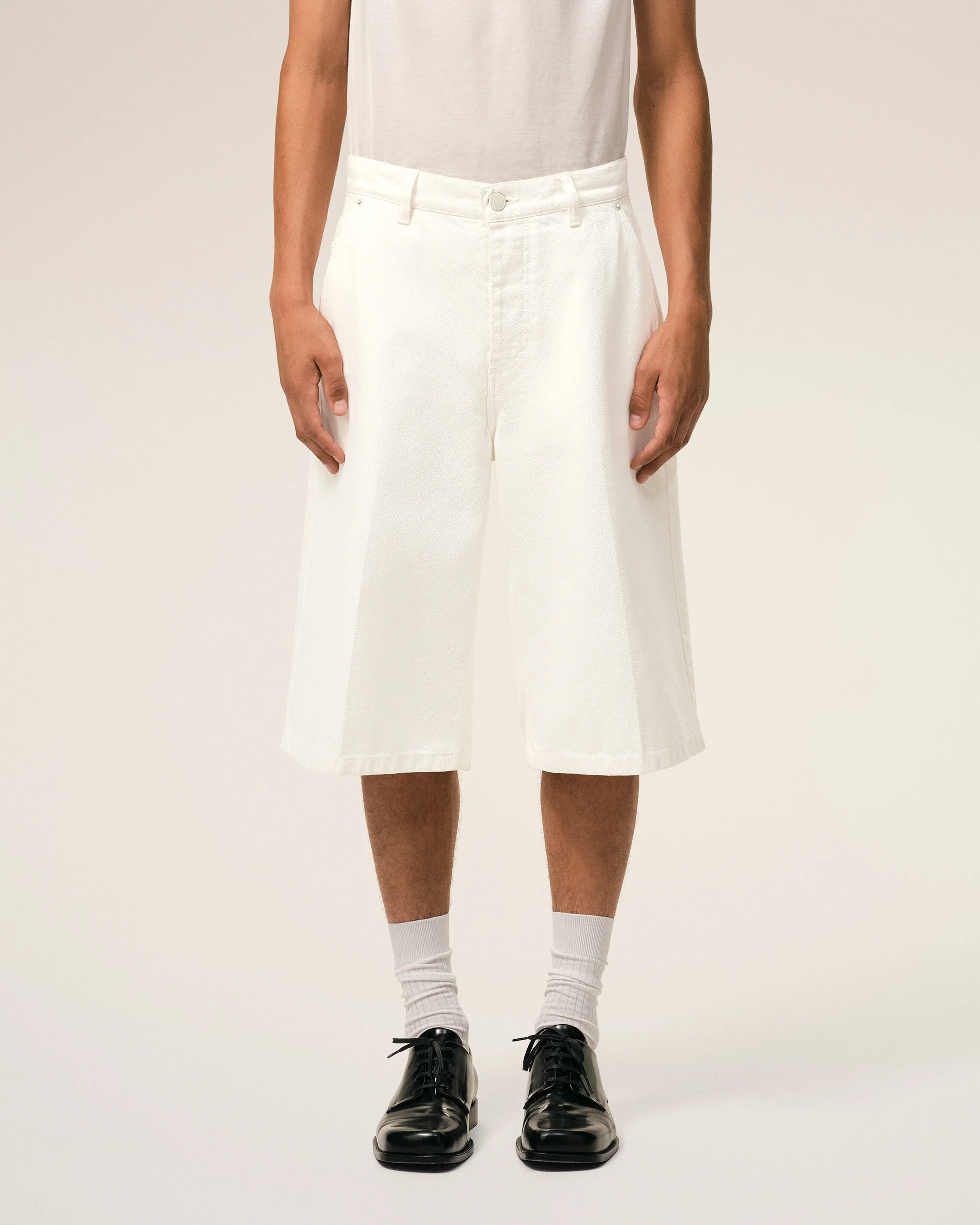 Bermuda Loose Blanc en Coton - Image 3