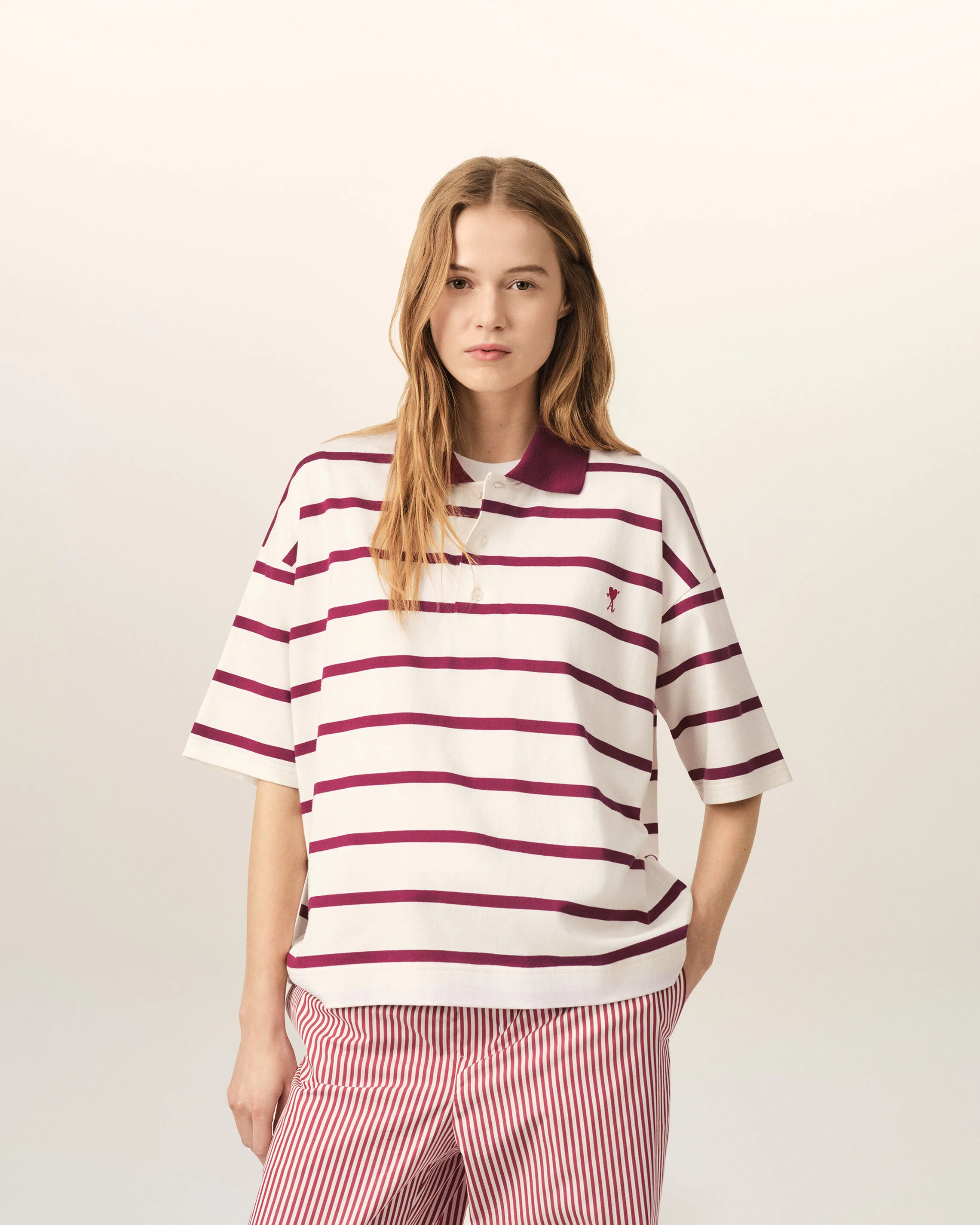 Polo blanc en coton Ami de Coeur flèche - Image 8