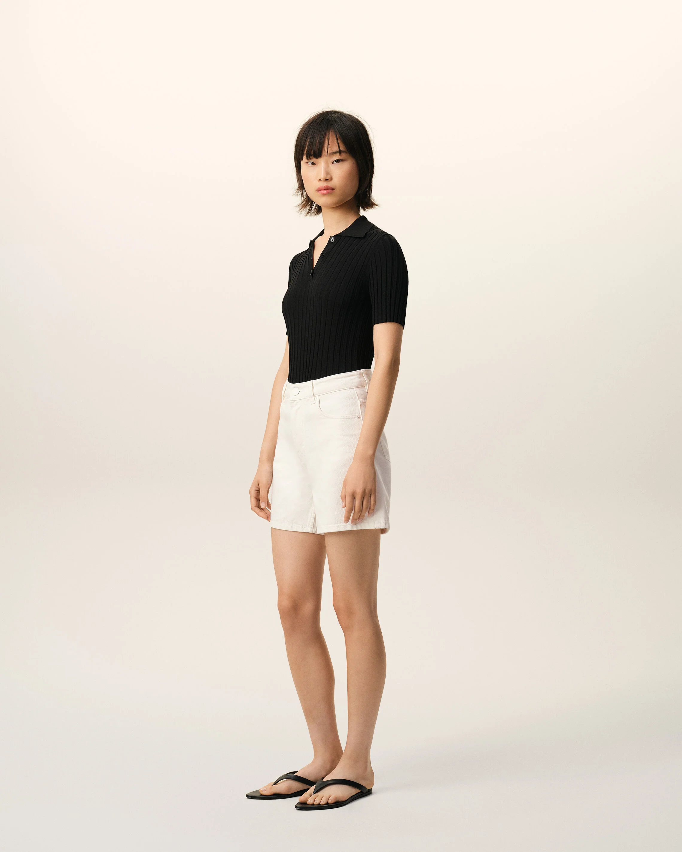 Short Blanc Empiècement Héritage Ami Paris en Coton - Image 6