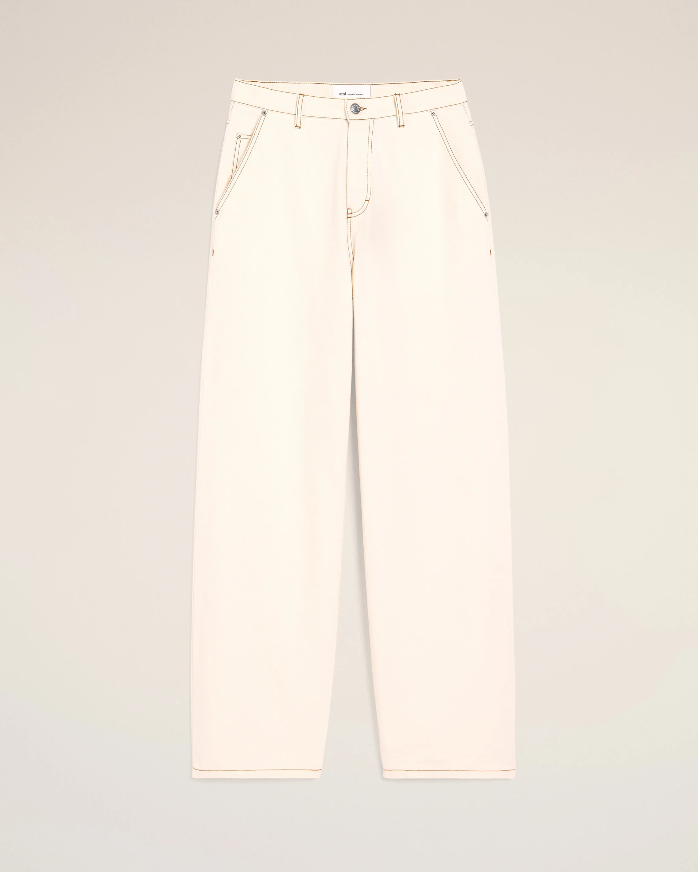 Pantalon Blanc Coupe Wide En Coton