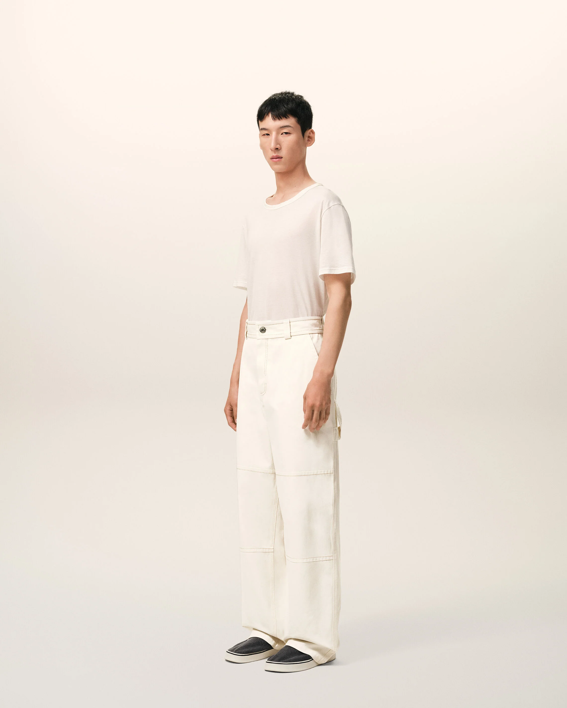 Pantalon Worker Blanc en Coton - Image 6
