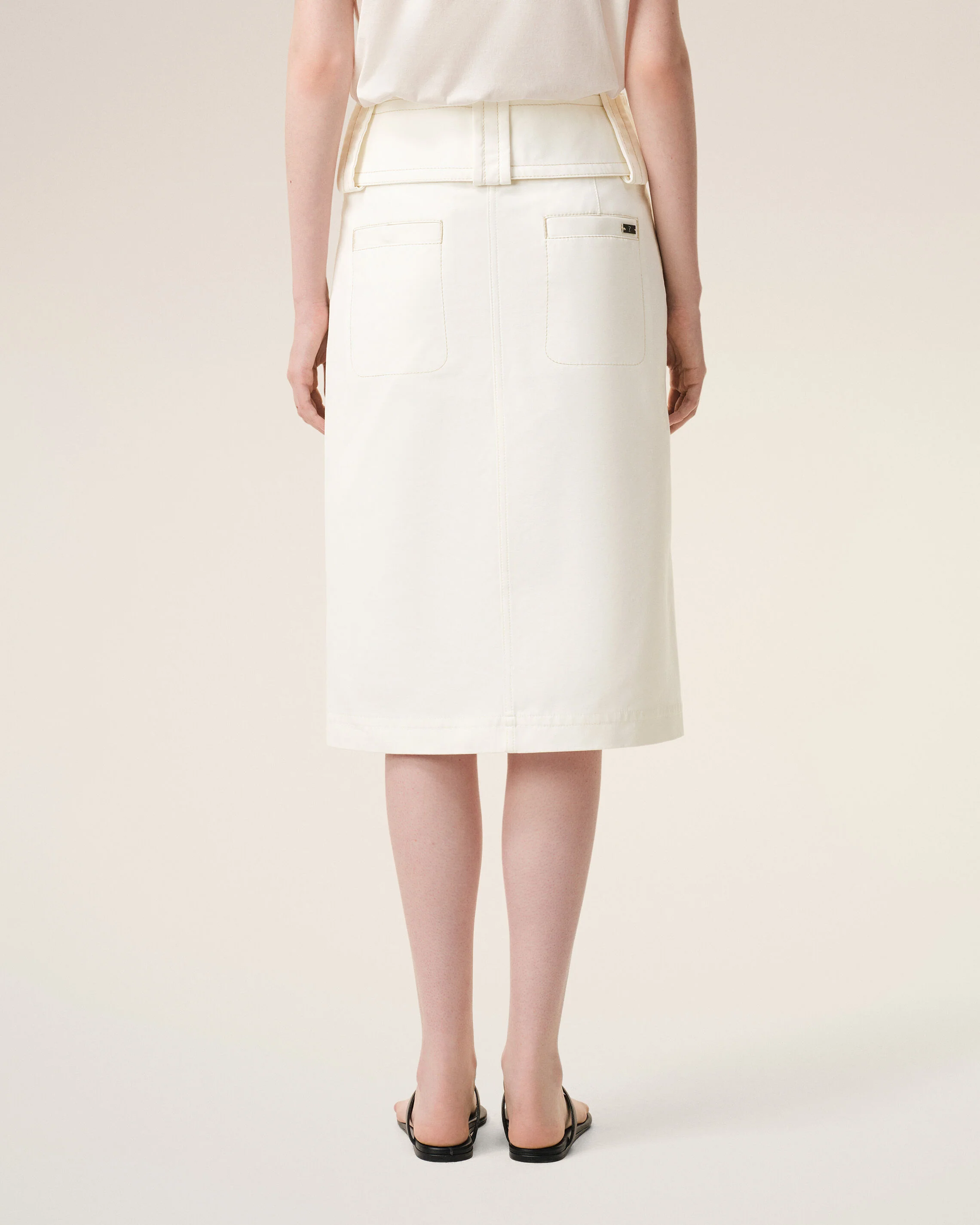 Jupe Portefeuille Blanche en Coton - Image 4