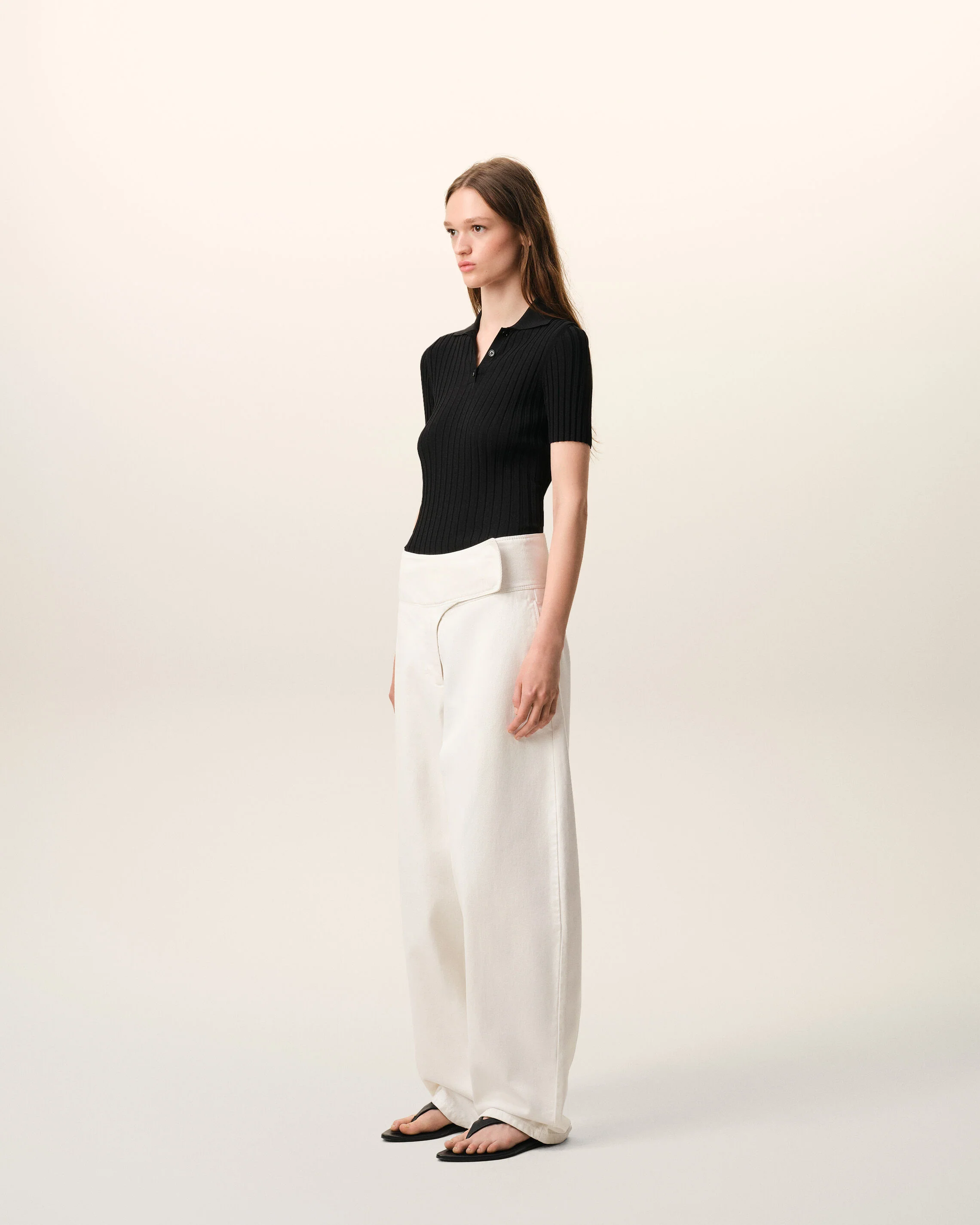 Jean Blanc A Ceinture Portefeuille en Coton - Image 6
