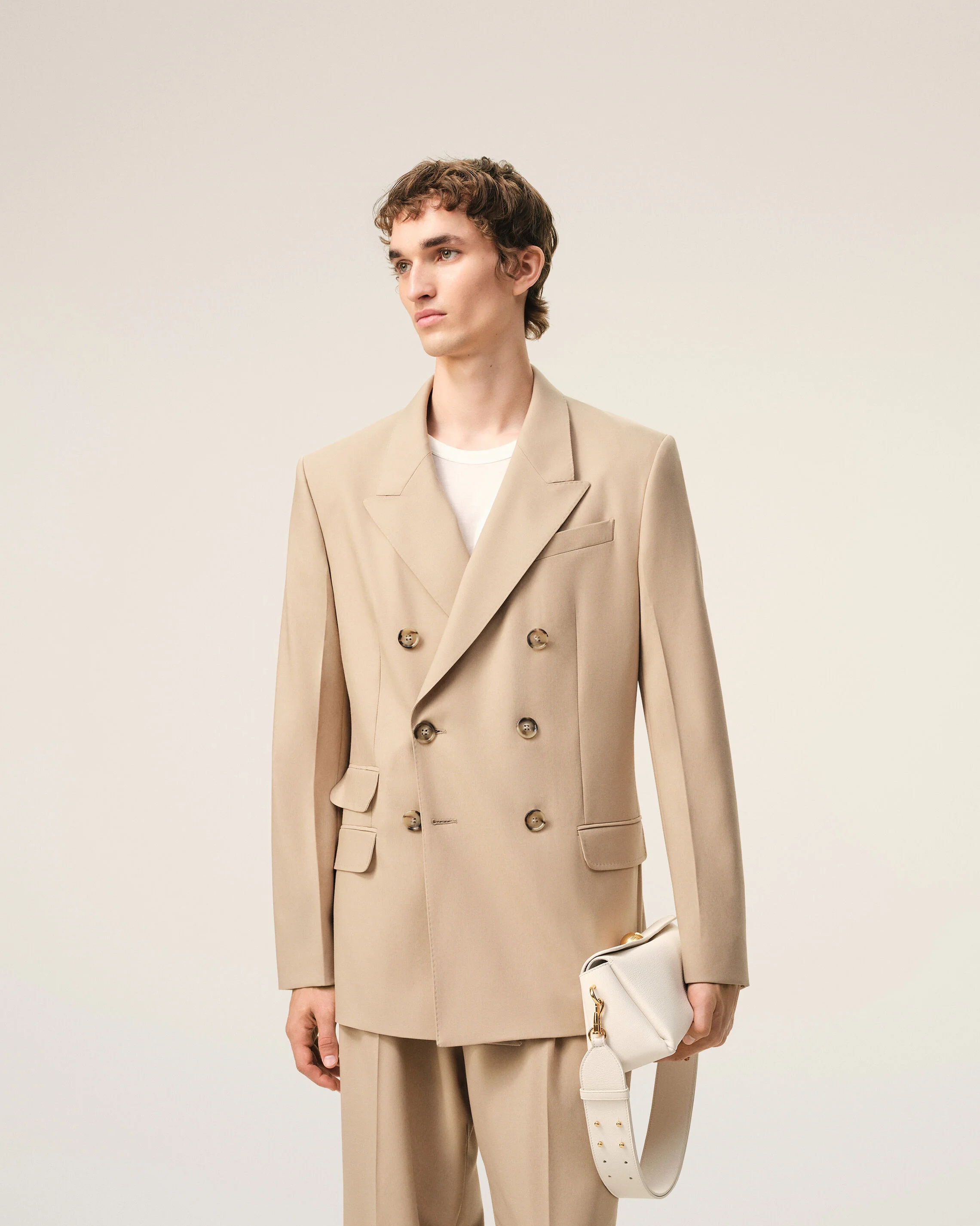 Sac Carrousel Blanc en Cuir De Veau - Image 2