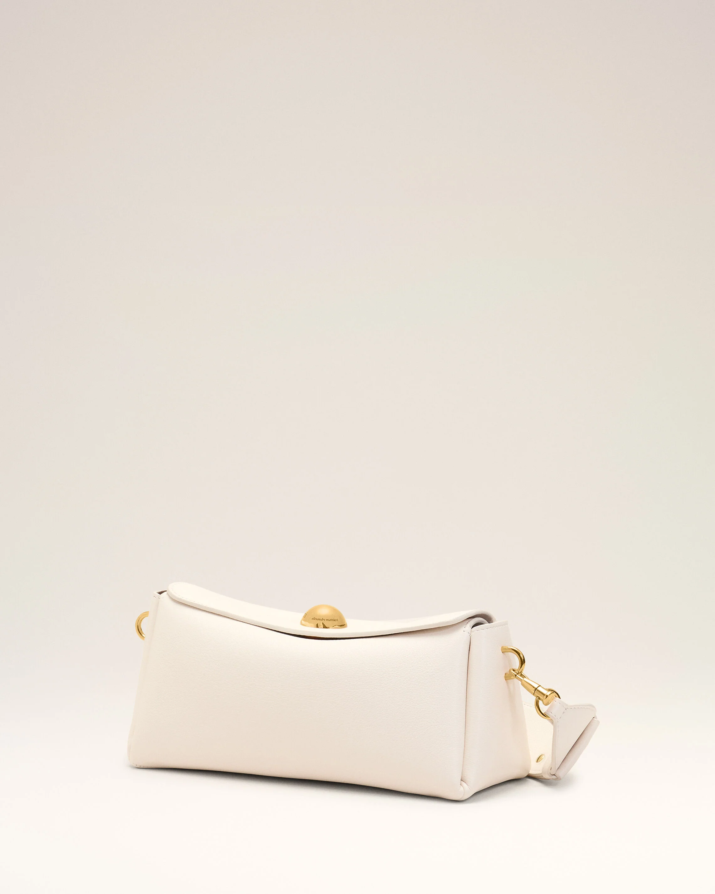 Sac Carrousel Blanc en Cuir De Veau - Image 4