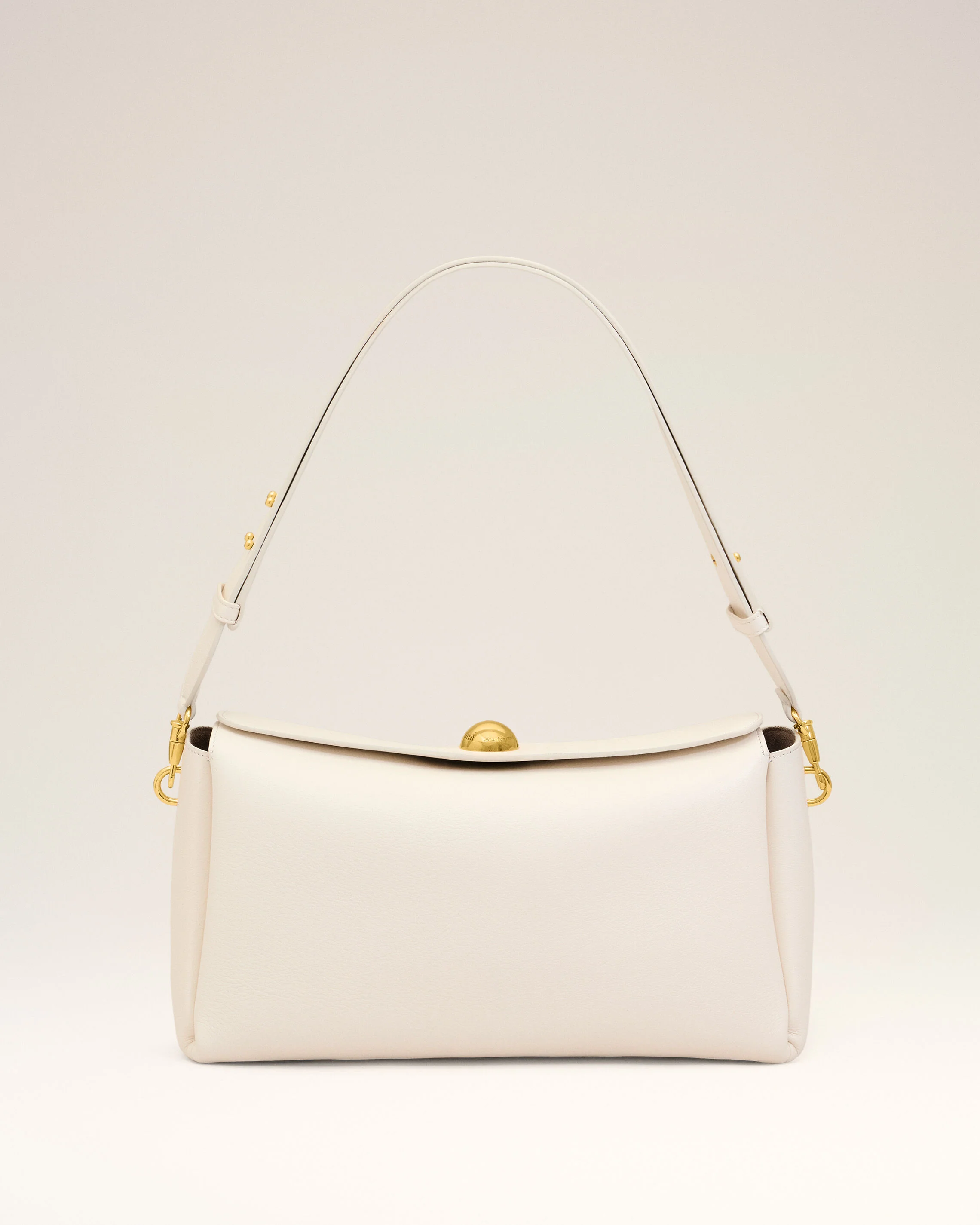 Sac Carrousel Moyen Blanc en Cuir De Veau