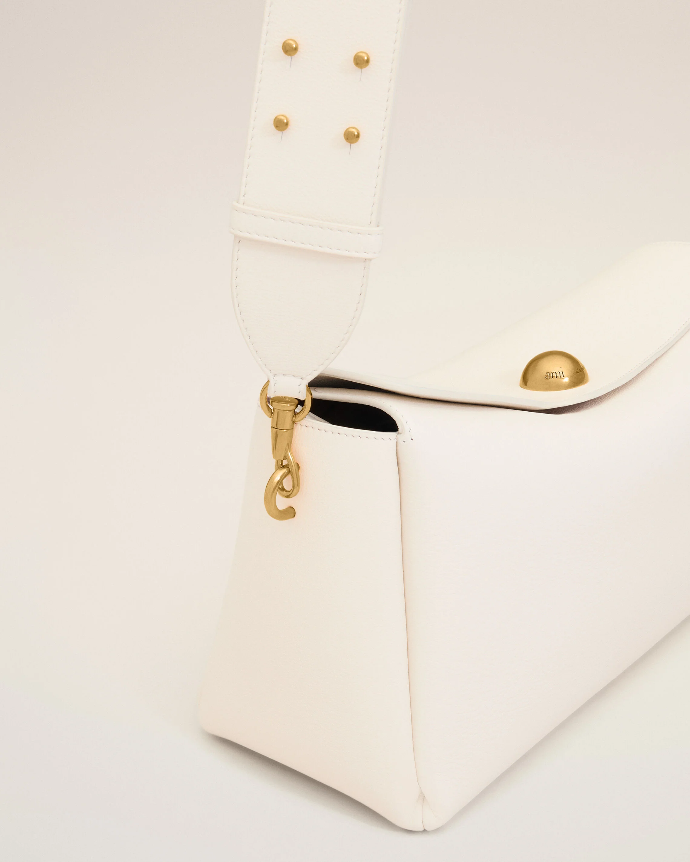 Sac Carrousel Moyen Blanc en Cuir De Veau - Image 6