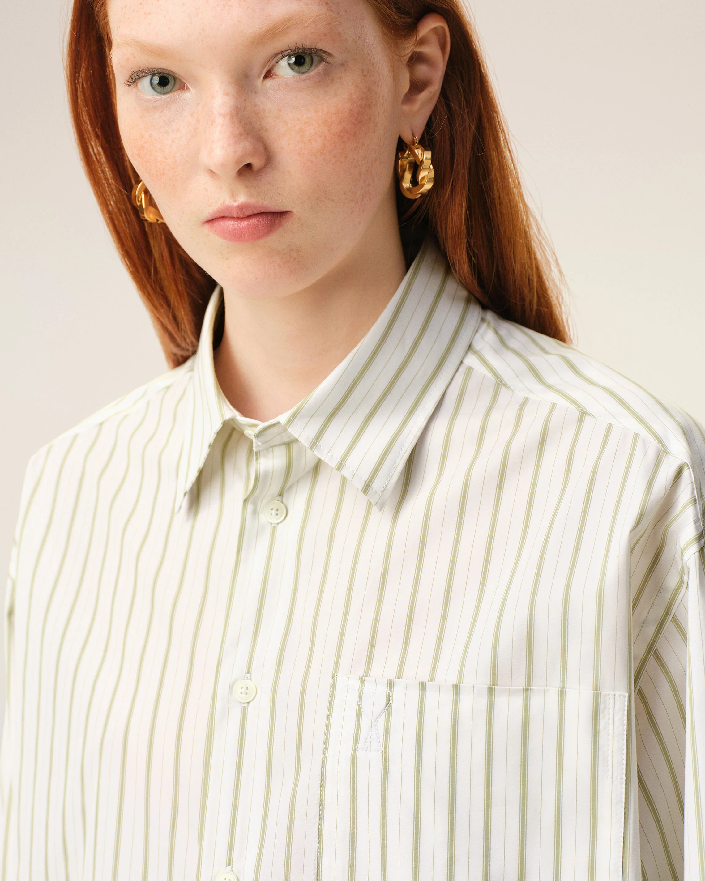 Chemise Boxy Blanche Rayée Ami De Coeur en Coton - Image 11